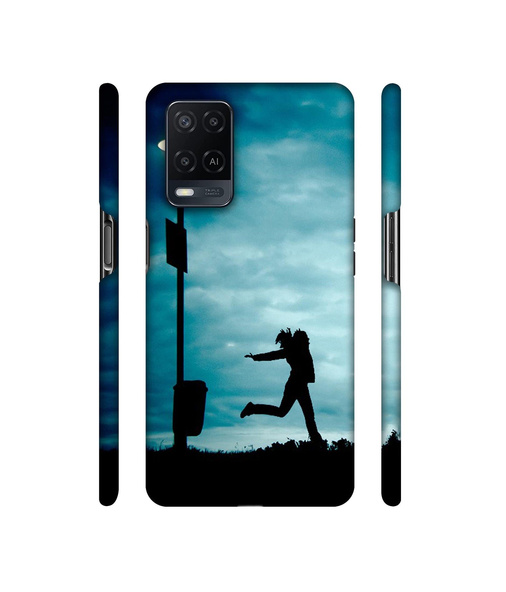 Girl Running At Night Designer Hard Back Cover for Oppo A54 4G