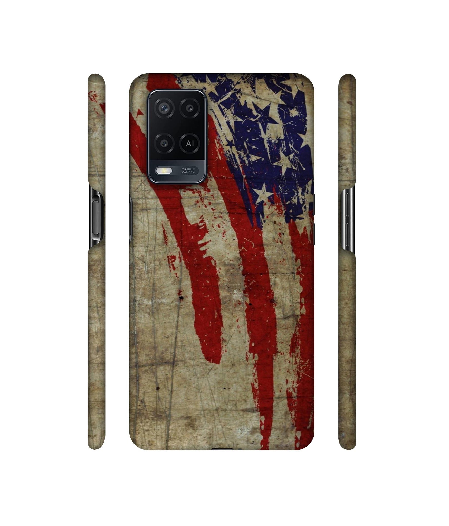 Vintage American Flag Designer Hard Back Cover for Oppo A54 4G