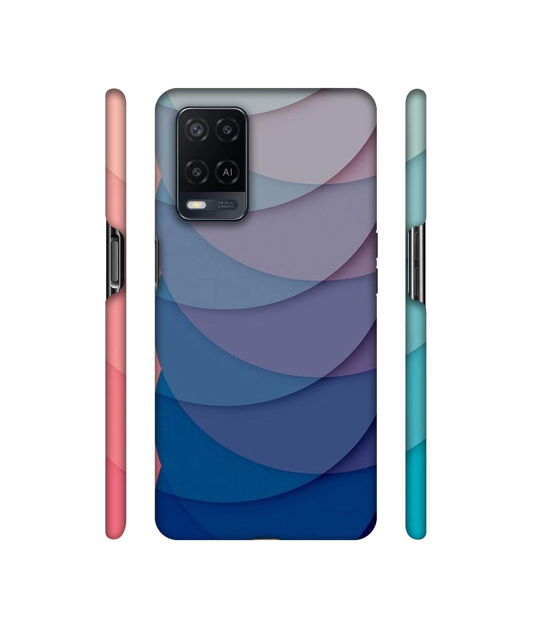 Waves Pattern Print Designer Hard Back Cover for Oppo A54 4G