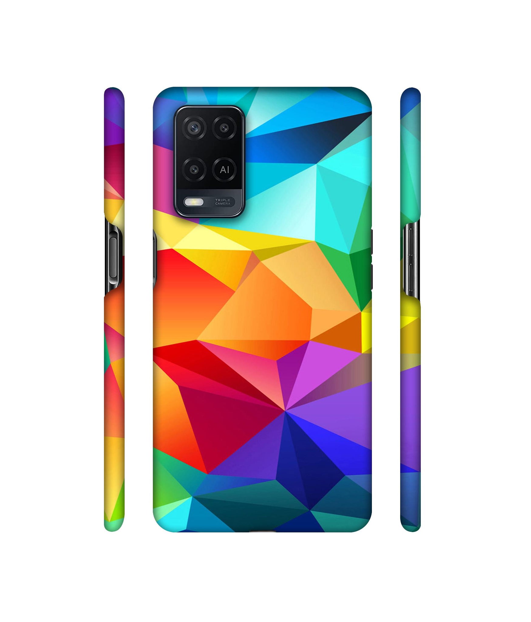 Colorful Pattern Designer Hard Back Cover for Oppo A54 4G