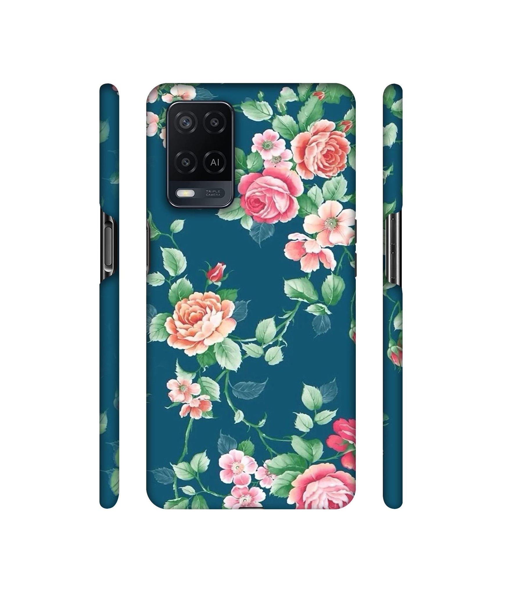 Vintage Floral Designer Hard Back Cover for Oppo A54 4G
