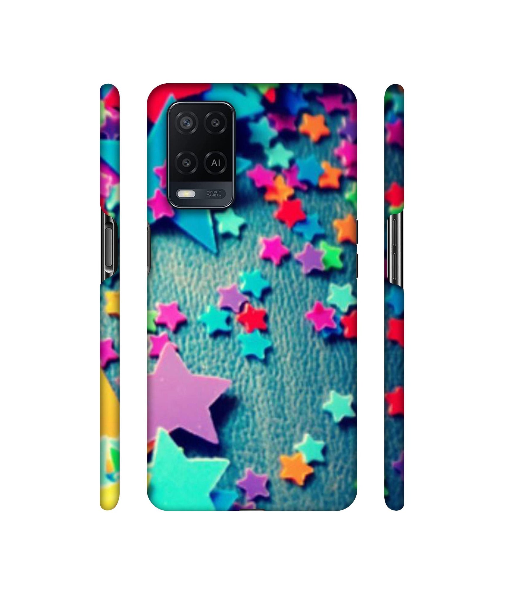 Colorful Stars Designer Hard Back Cover for Oppo A54 4G