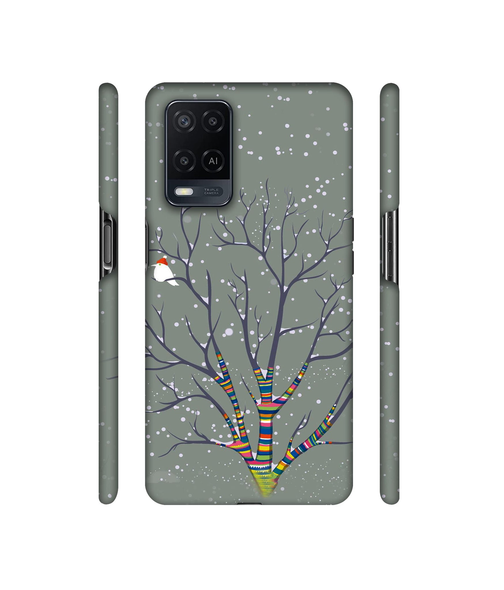 Winter Pattern Print Designer Hard Back Cover for Oppo A54 4G
