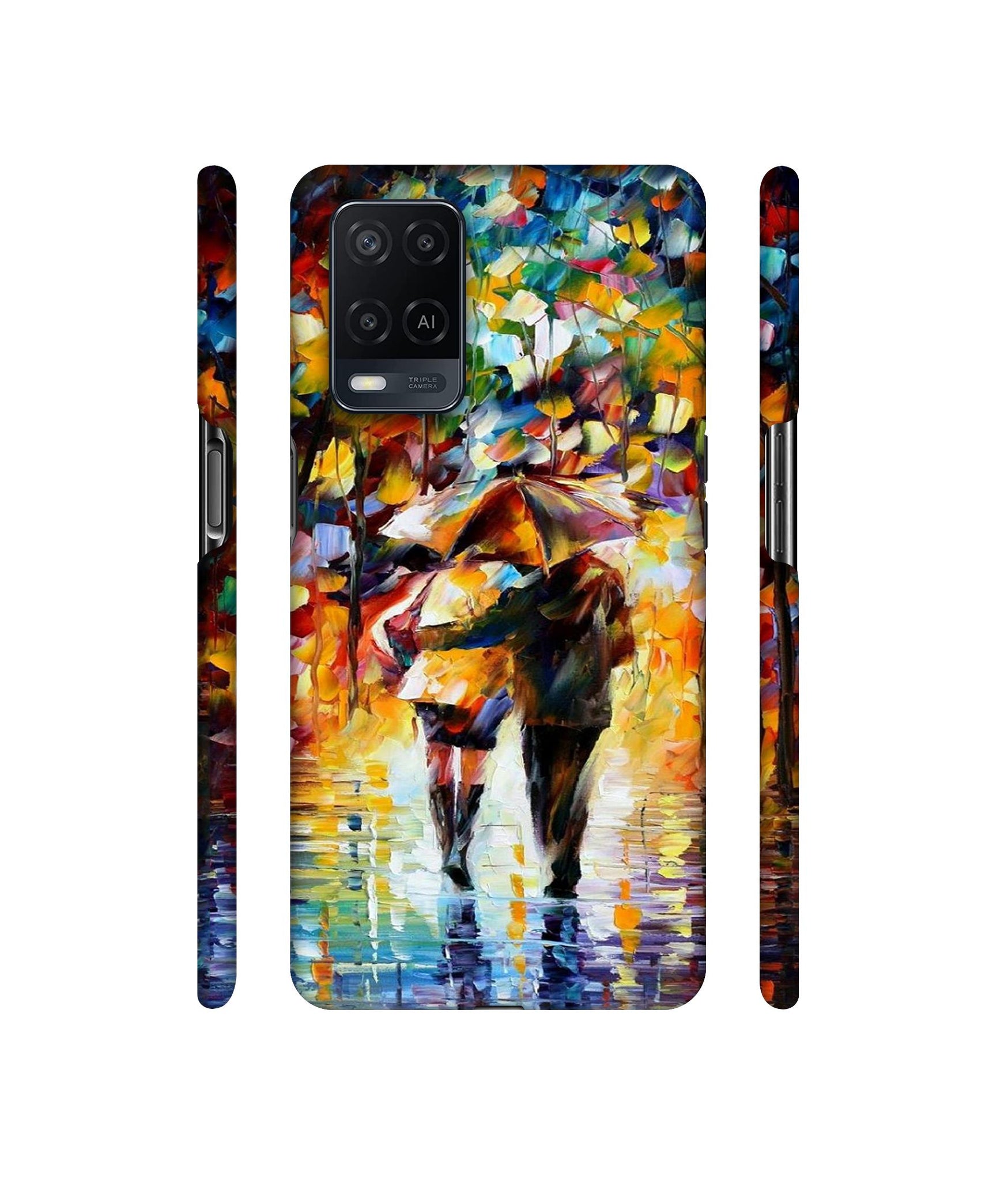 Paint Couple Pattern Designer Hard Back Cover for Oppo A54 4G