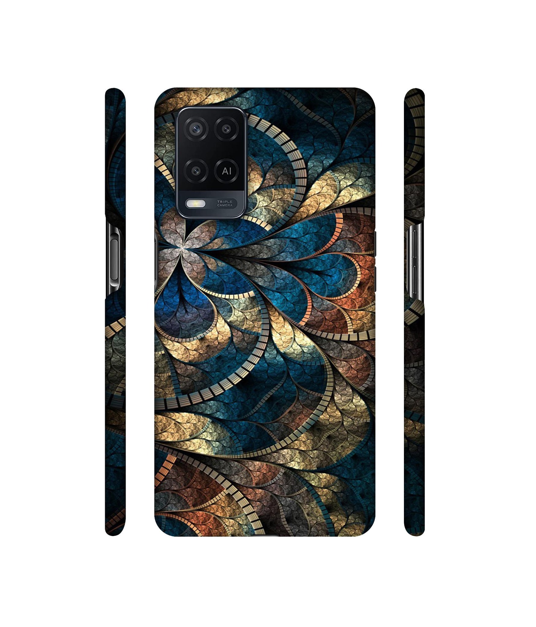 Fractional Pattern Designer Hard Back Cover for Oppo A54 4G