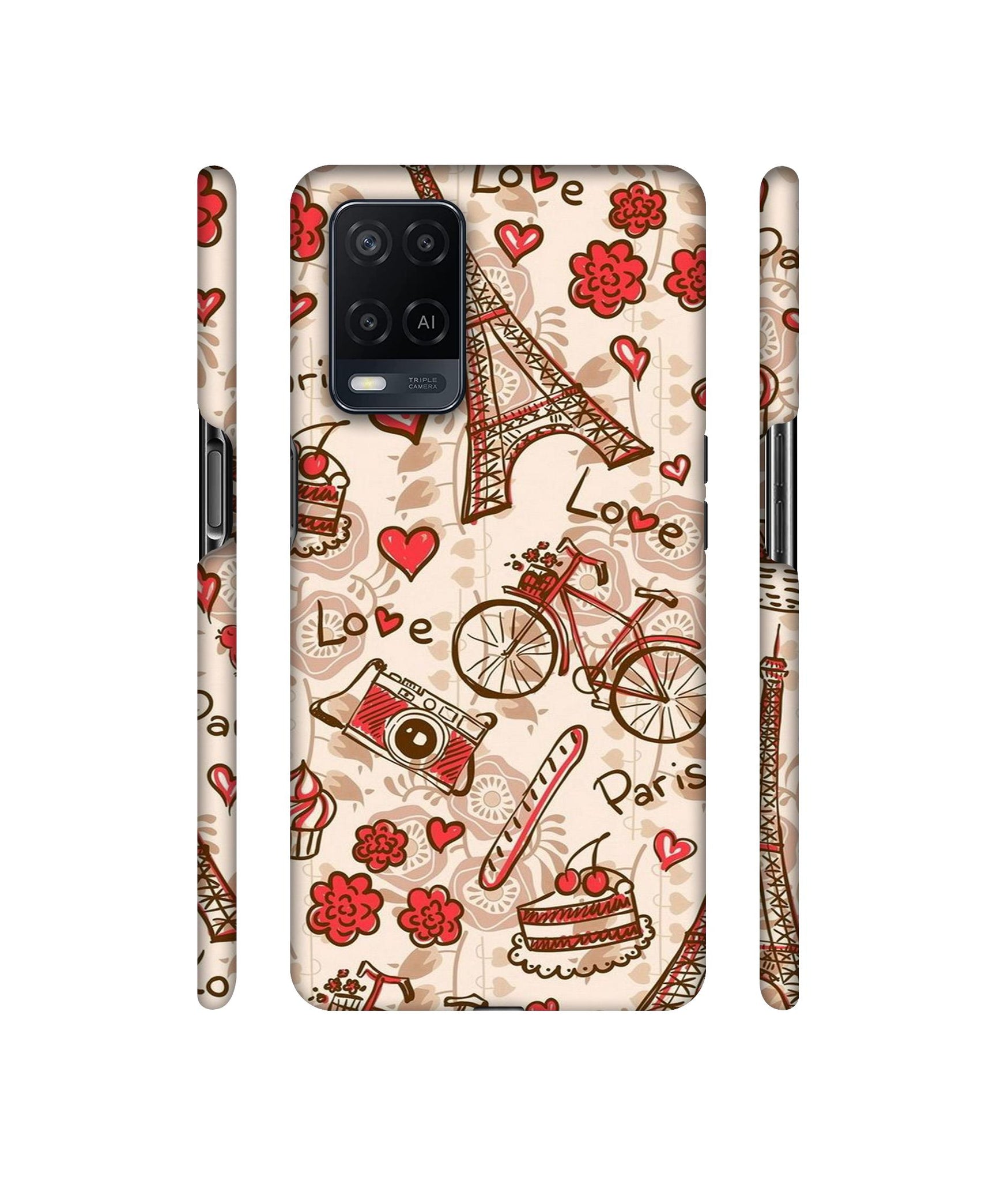 Vintage Paris Designer Hard Back Cover for Oppo A54 4G