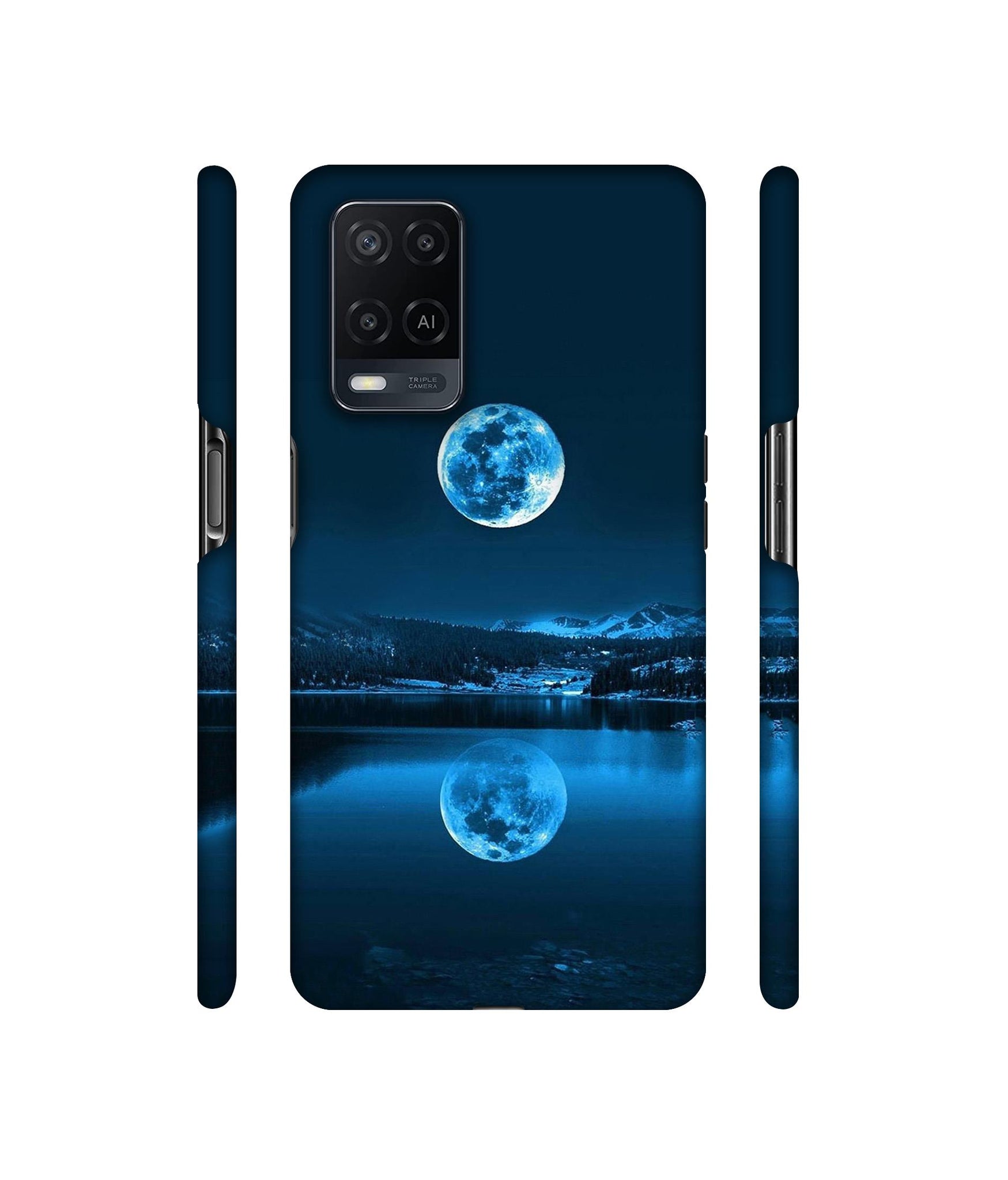 Moon Pattern Print Designer Hard Back Cover for Oppo A54 4G