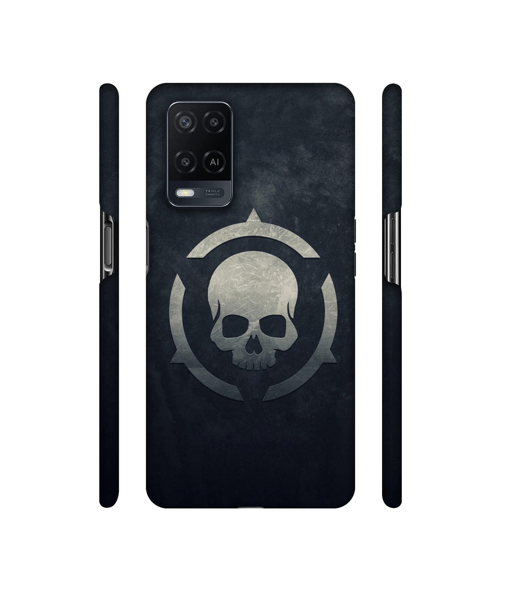 Skull Pattern Print Designer Hard Back Cover for Oppo A54 4G