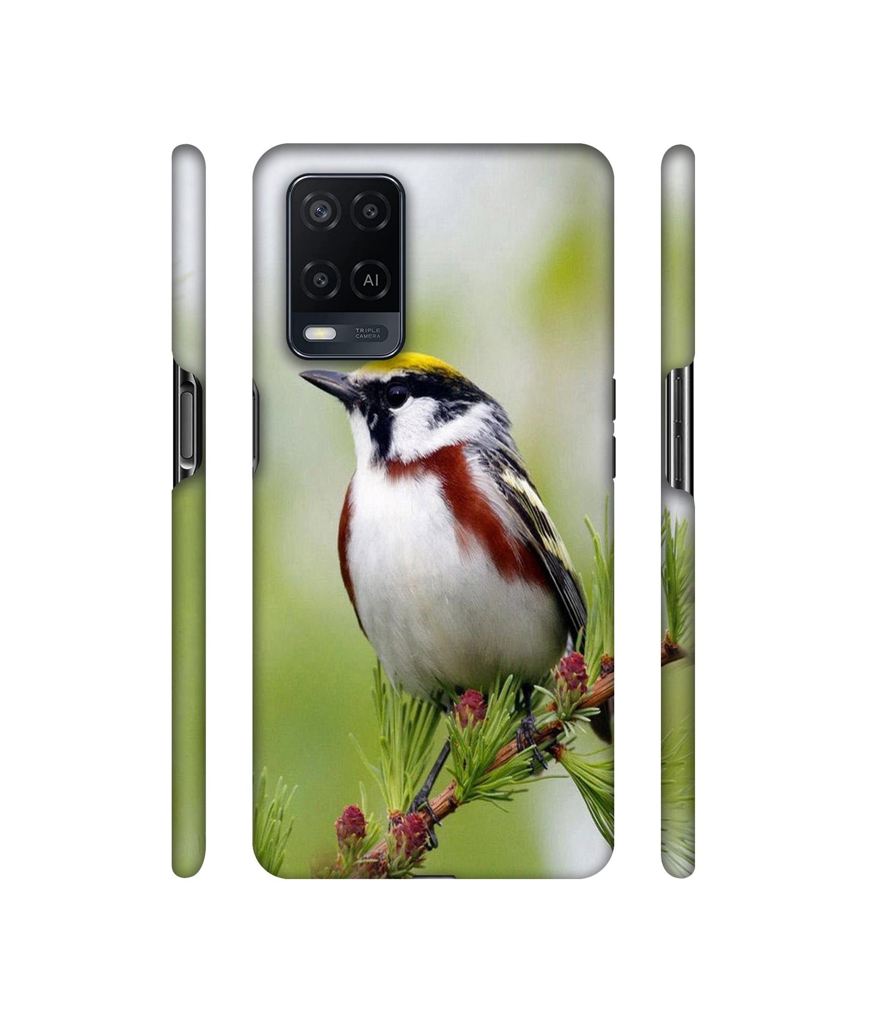 Bird Pattern Designer Hard Back Cover for Oppo A54 4G