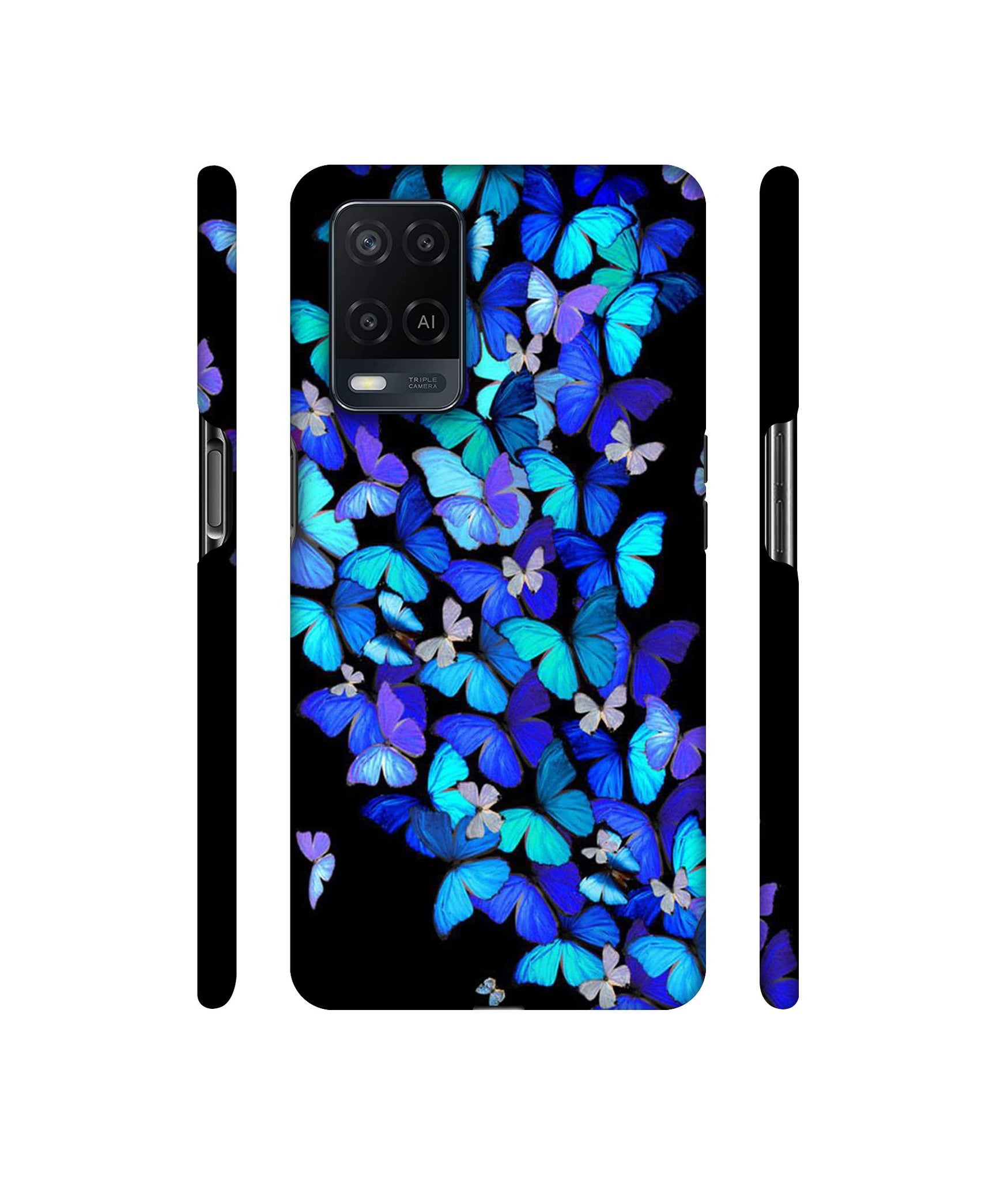 Butterfly Pattern Designer Hard Back Cover for Oppo A54 4G