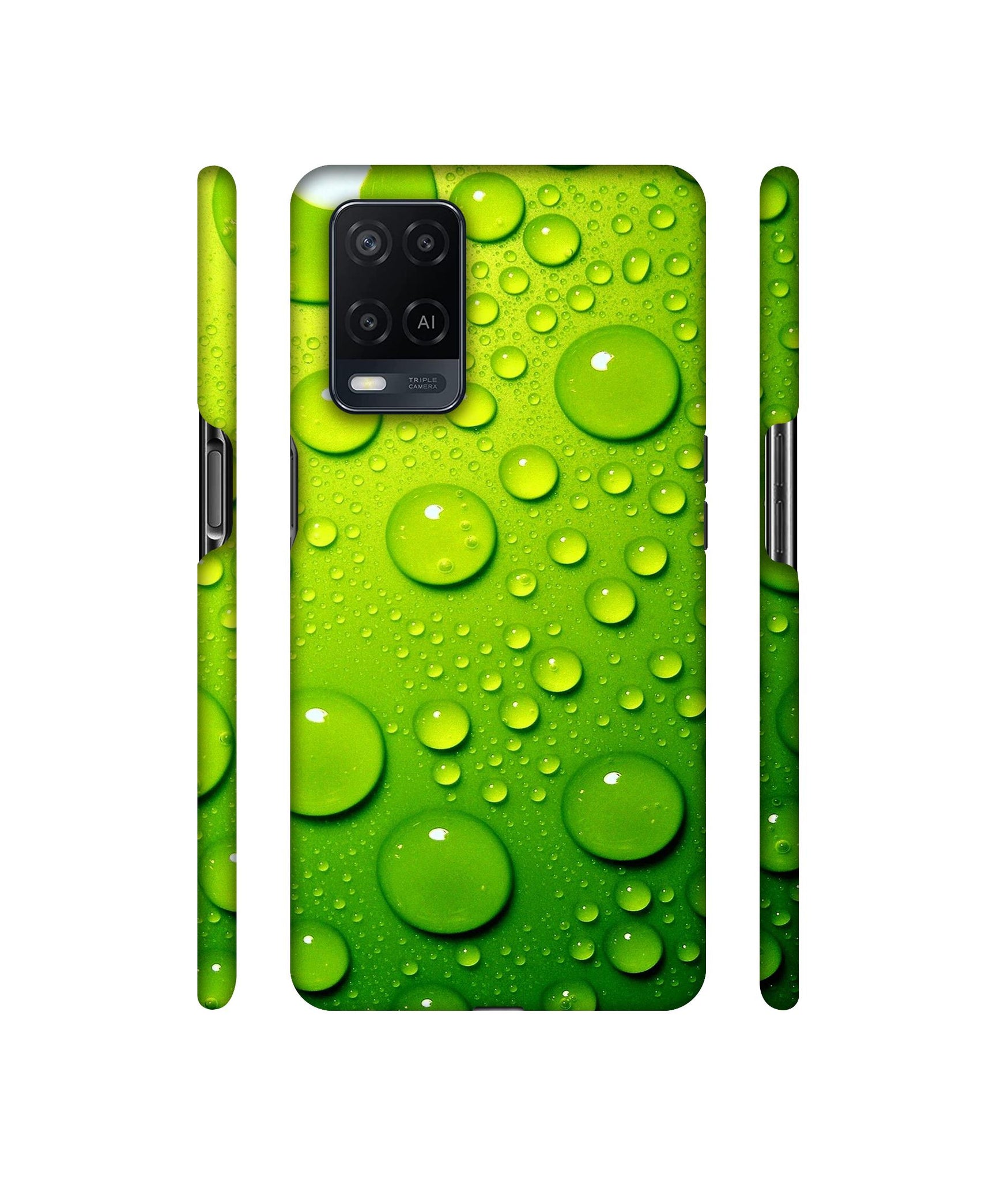 Green Bubbles Designer Hard Back Cover for Oppo A54 4G