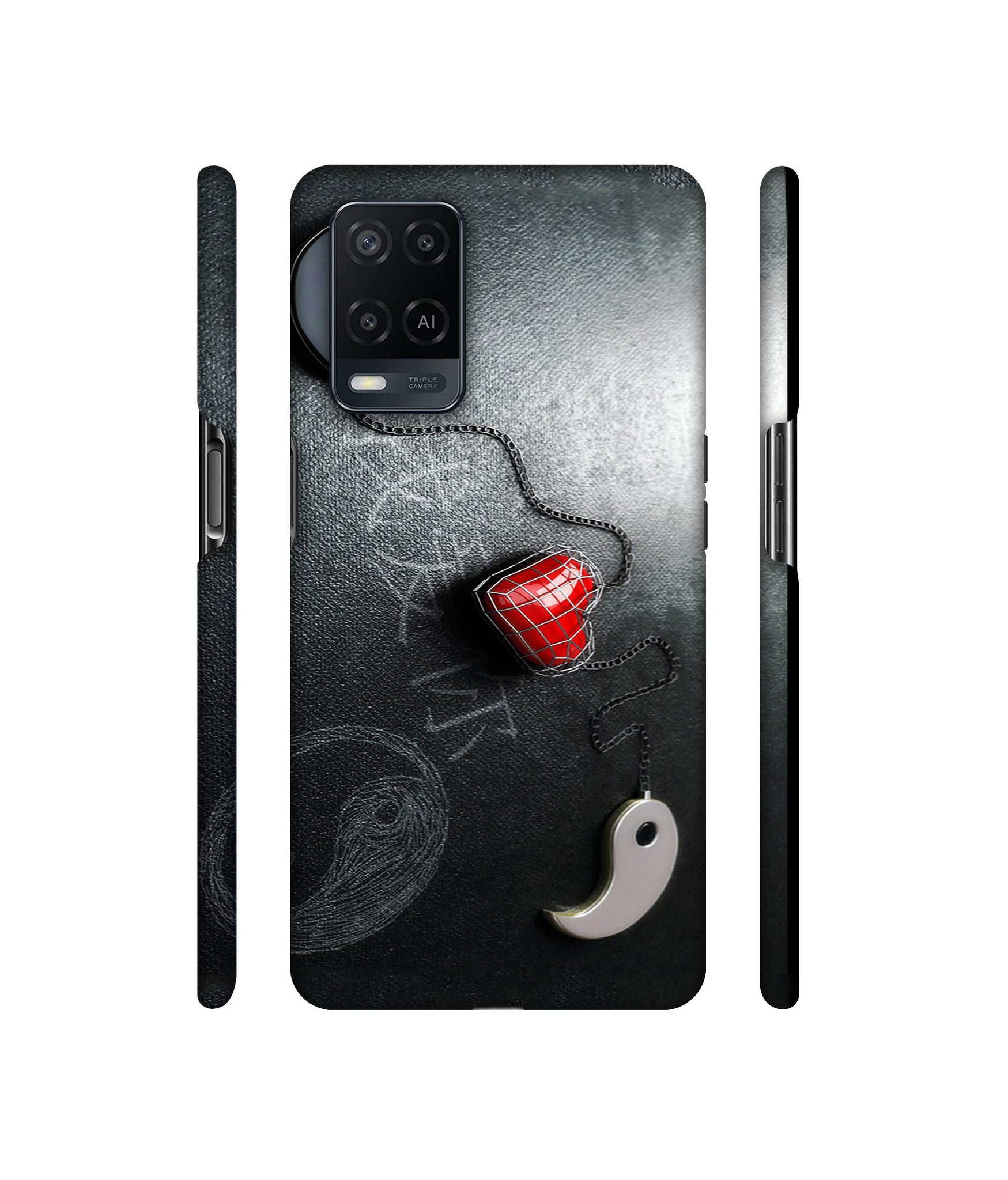 Chinnese Yin and Yang Designer Hard Back Cover for Oppo A54 4G