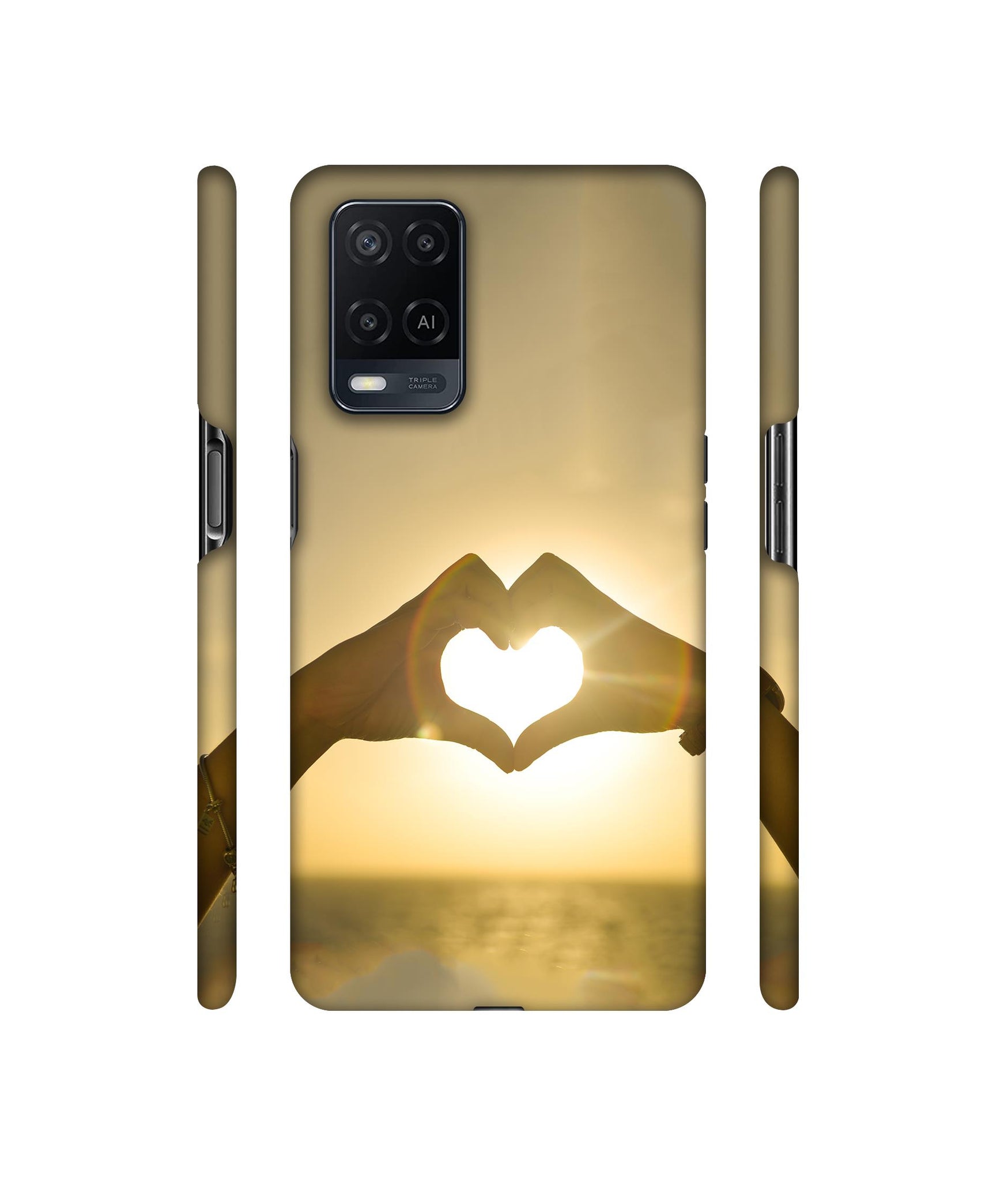 Heart in Hand Shape Designer Hard Back Cover for Oppo A54 4G