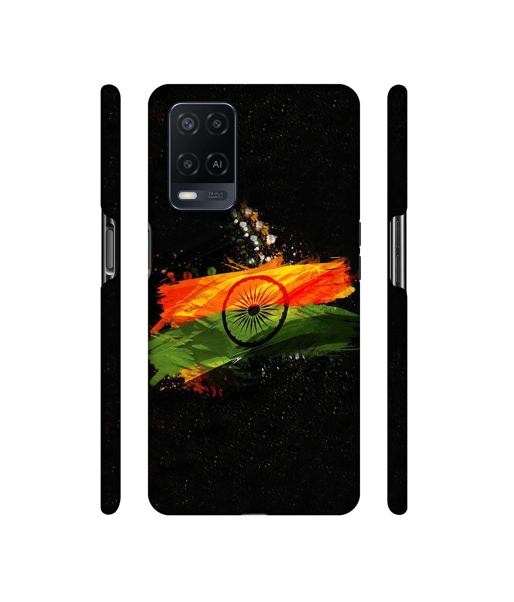 Indian Flag Designer Hard Back Cover for Oppo A54 4G