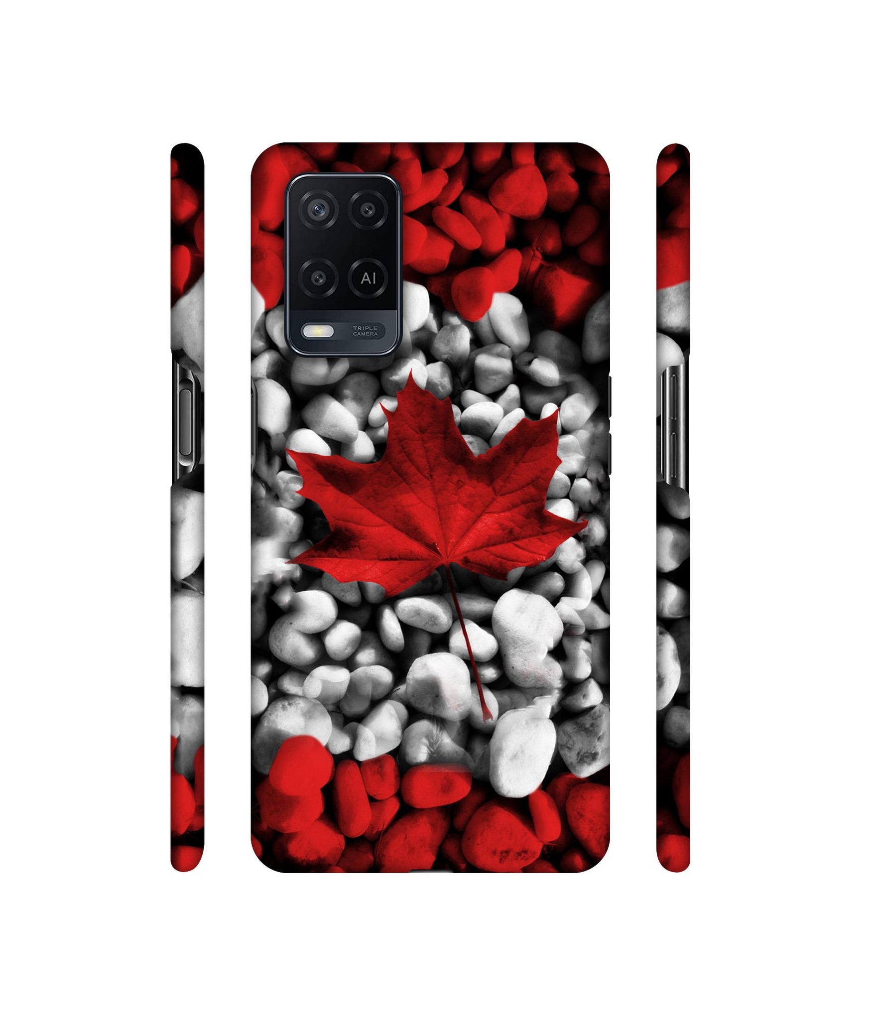 Canada Leaves Flag Designer Hard Back Cover for Oppo A54 4G
