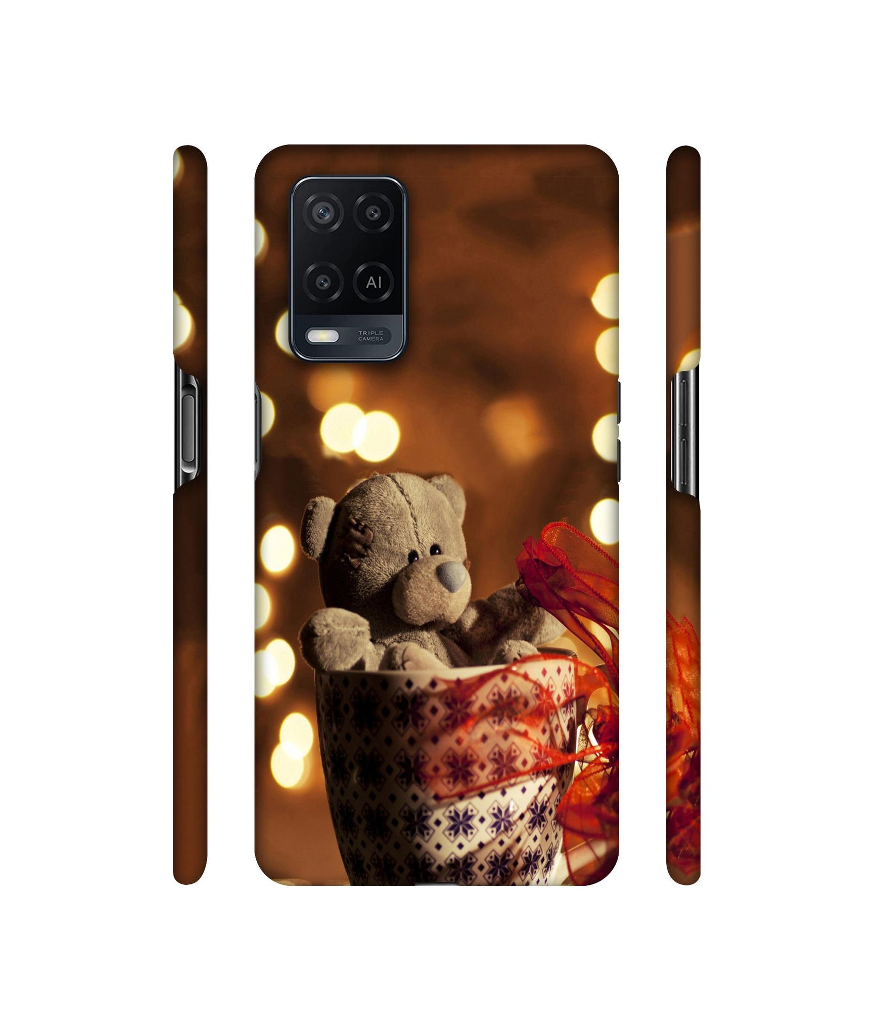 Teddy In Cup Designer Hard Back Cover for Oppo A54 4G