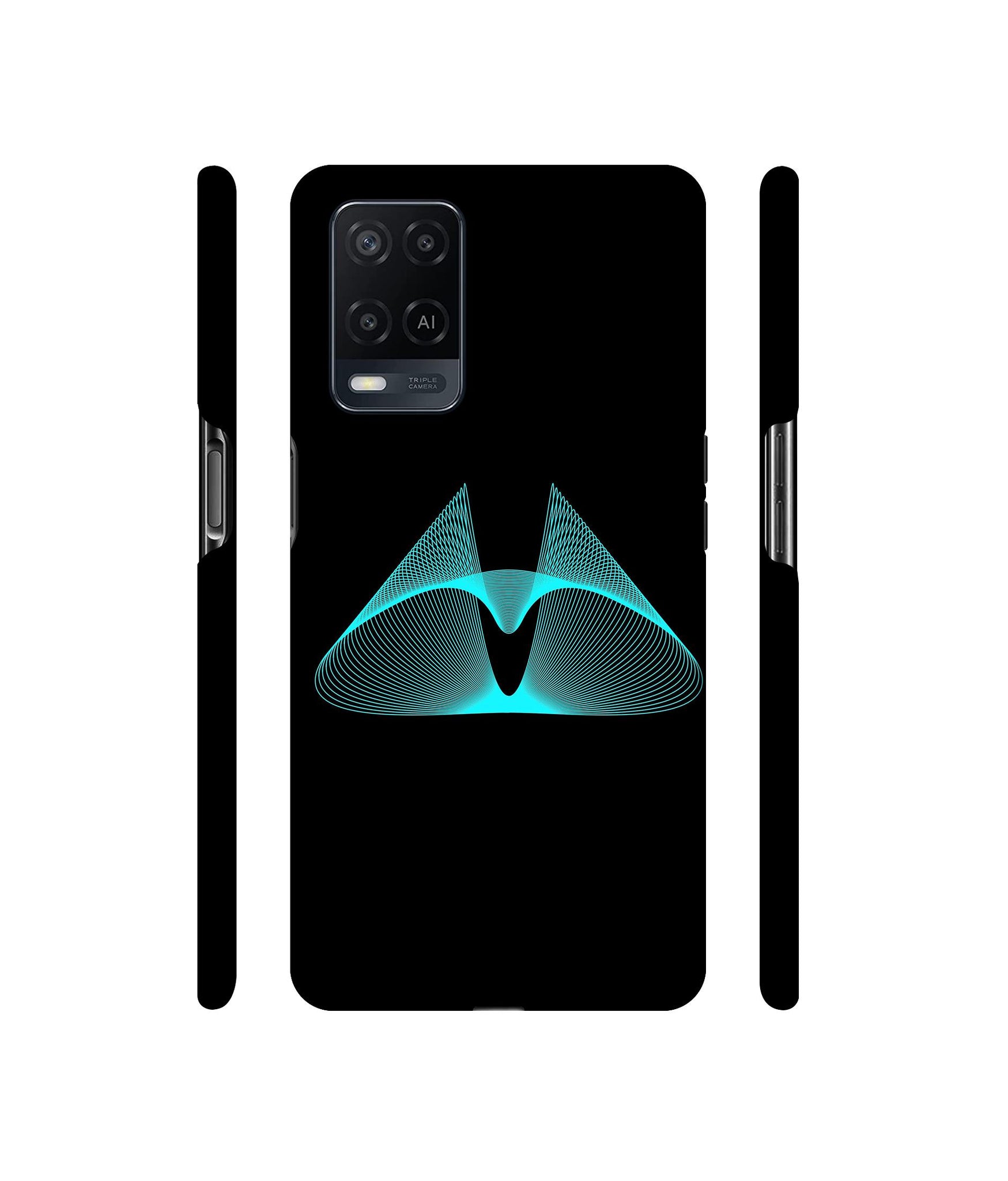 Mesh Shape Glitter Designer Hard Back Cover for Oppo A54 4G