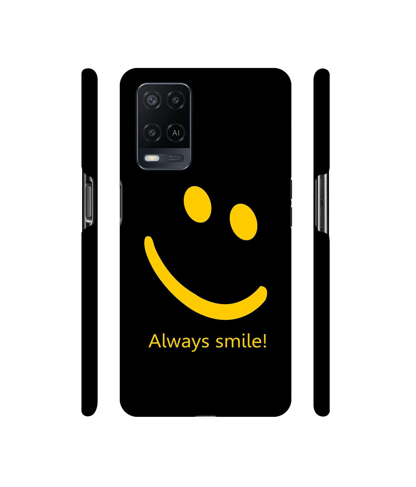 Always Smile Quote Designer Hard Back Cover for Oppo A54 4G