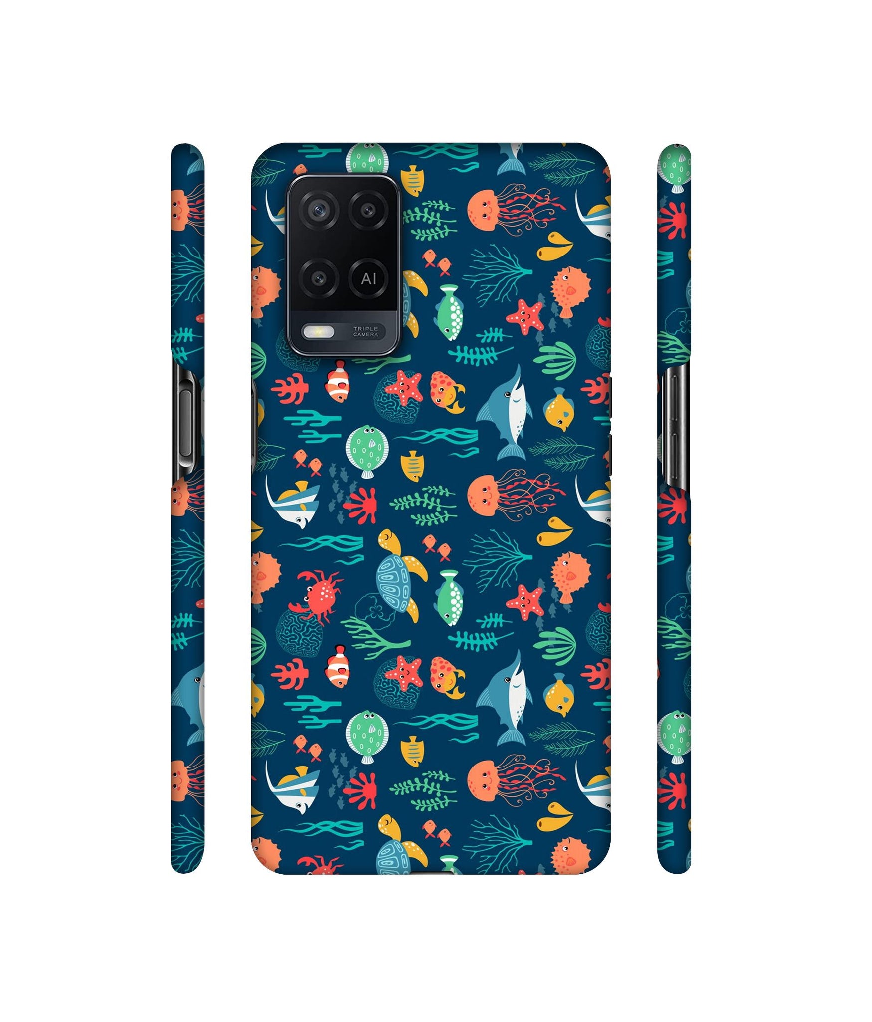 Aquarium Texture Designer Hard Back Cover for Oppo A54 4G