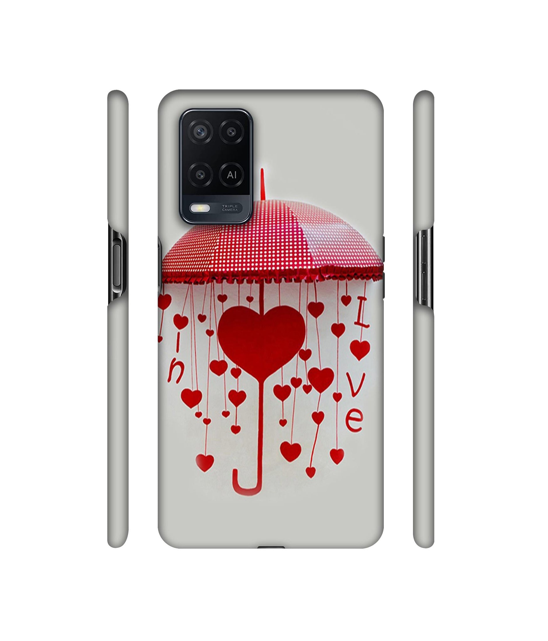 Love Heart Designer Hard Back Cover for Oppo A54 4G
