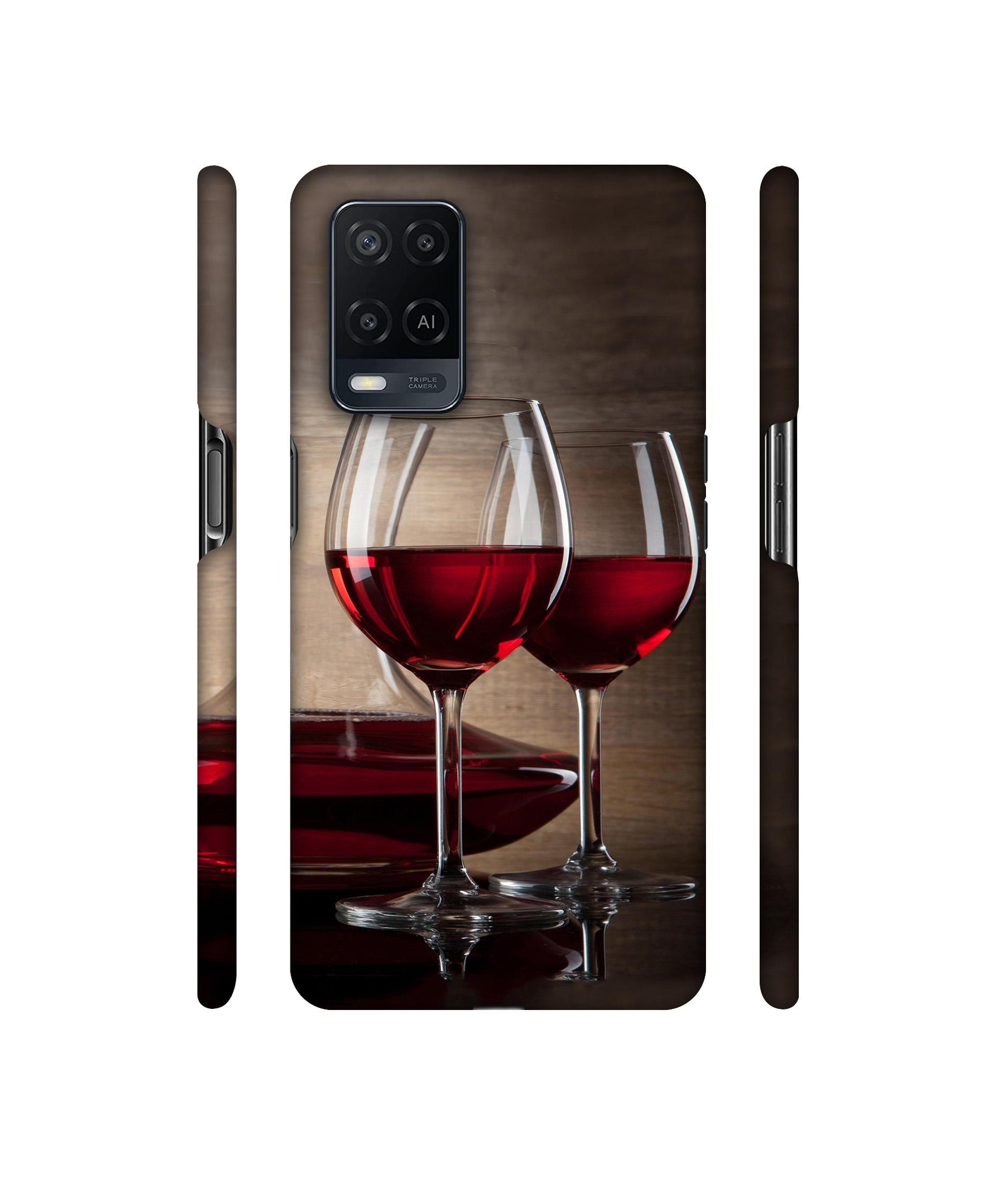 Wine Glass Designer Hard Back Cover for Oppo A54 4G