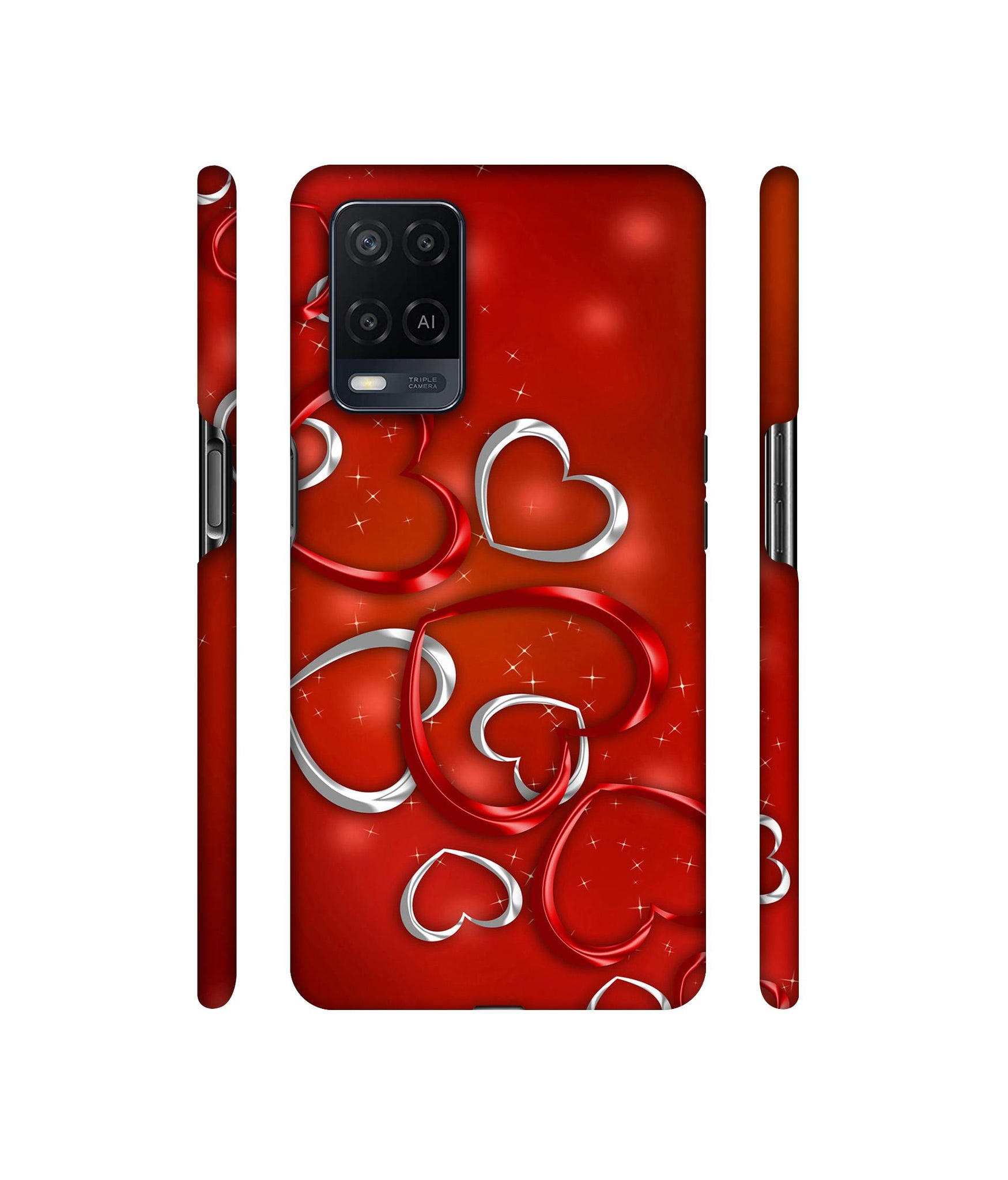 Hearts Designer Hard Back Cover for Oppo A54 4G