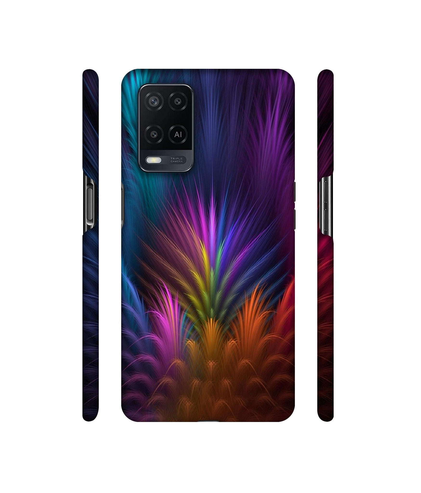 Multicoloured Designer Hard Back Cover for Oppo A54 4G