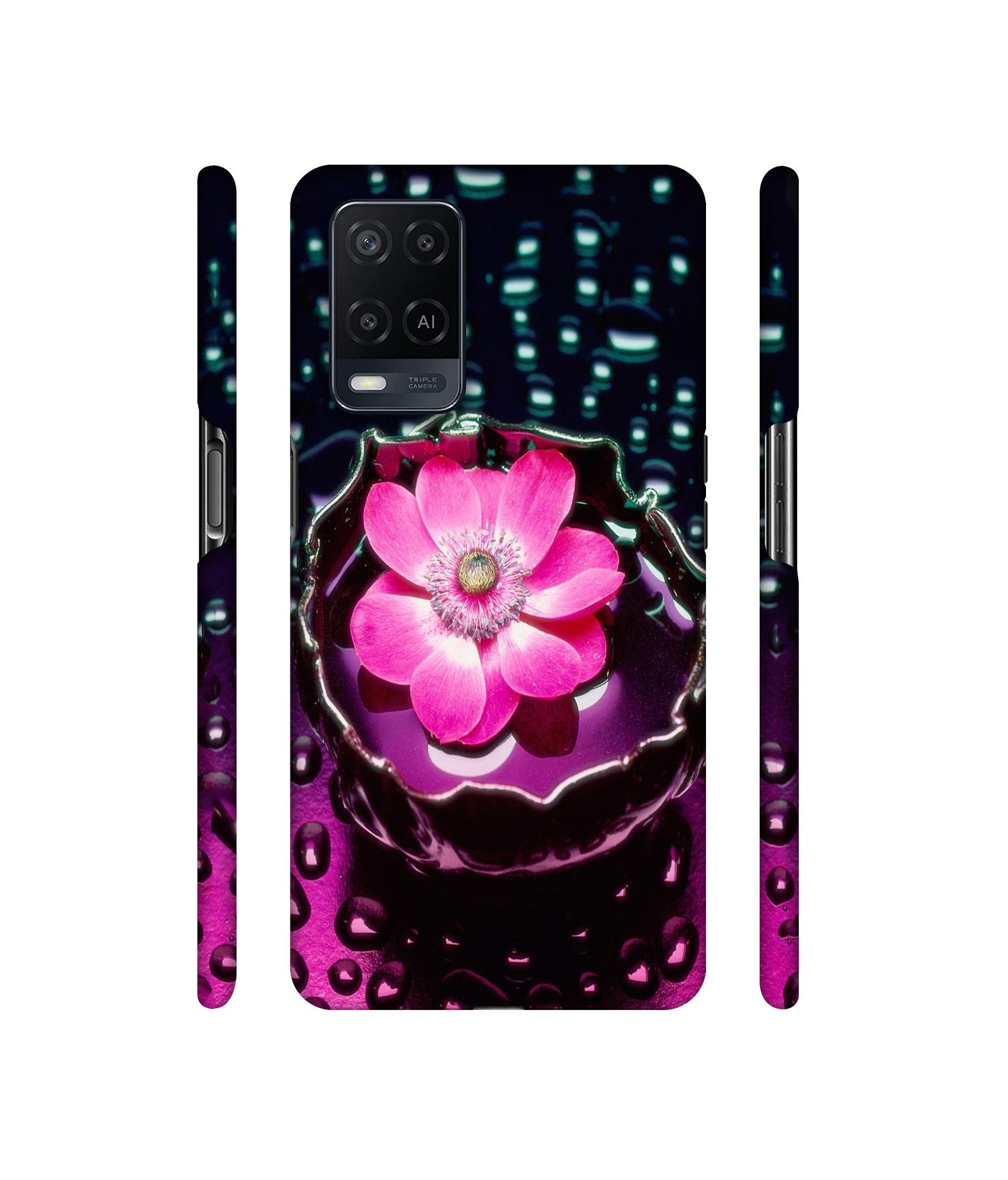 Flower in Water Designer Hard Back Cover for Oppo A54 4G