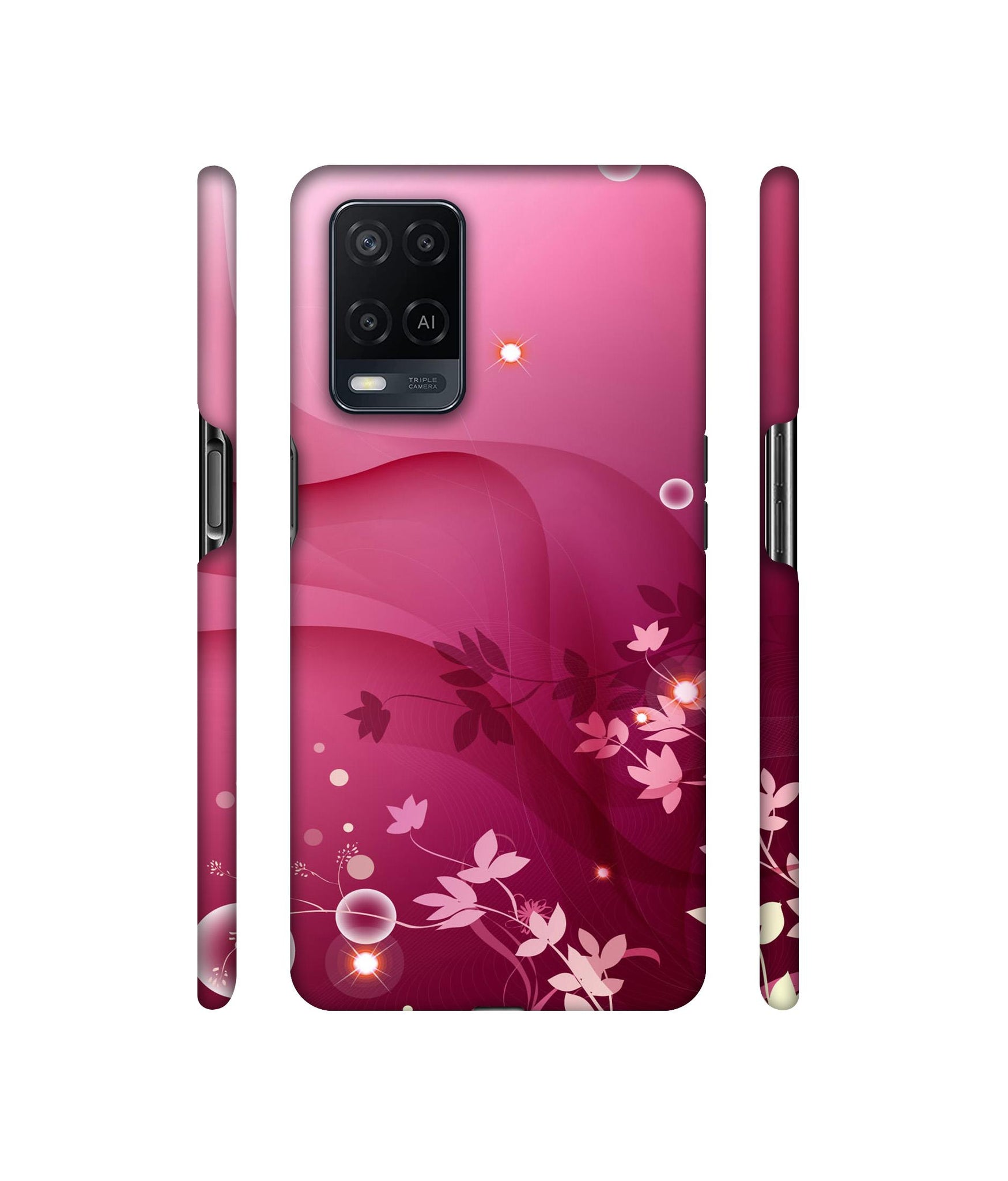 Pink Abstract Designer Hard Back Cover for Oppo A54 4G
