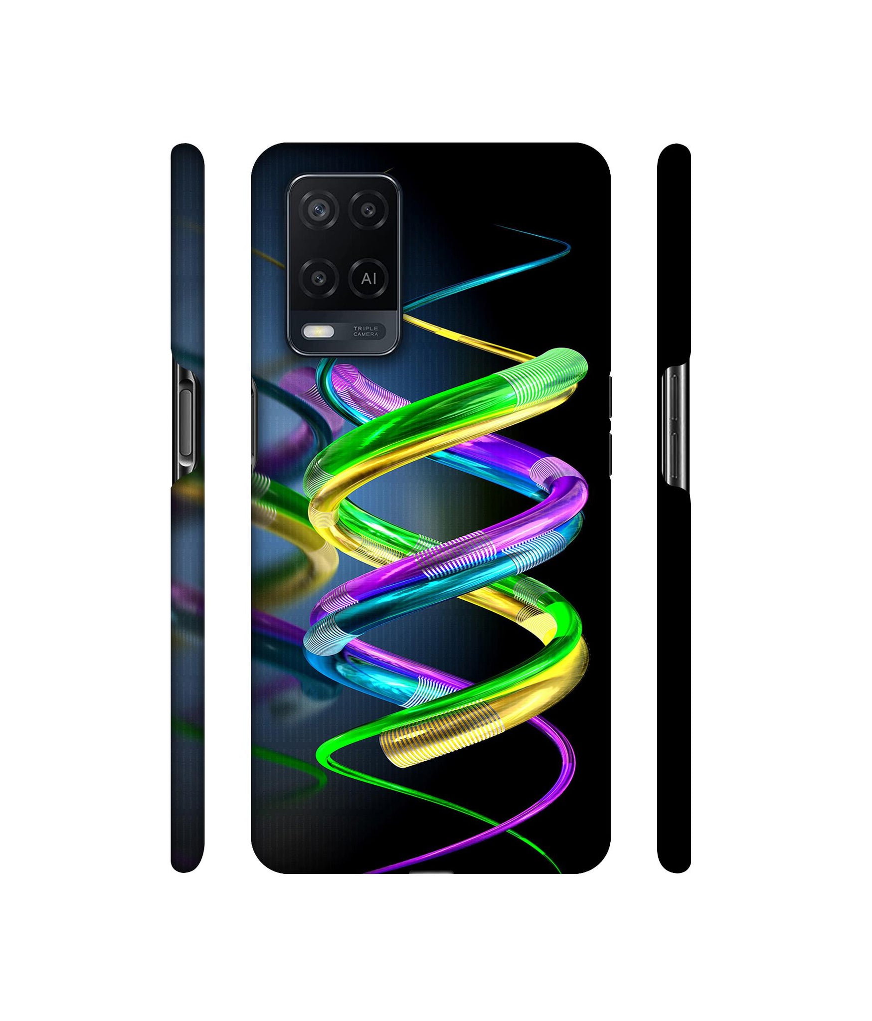 3D Spiral Designer Hard Back Cover for Oppo A54 4G