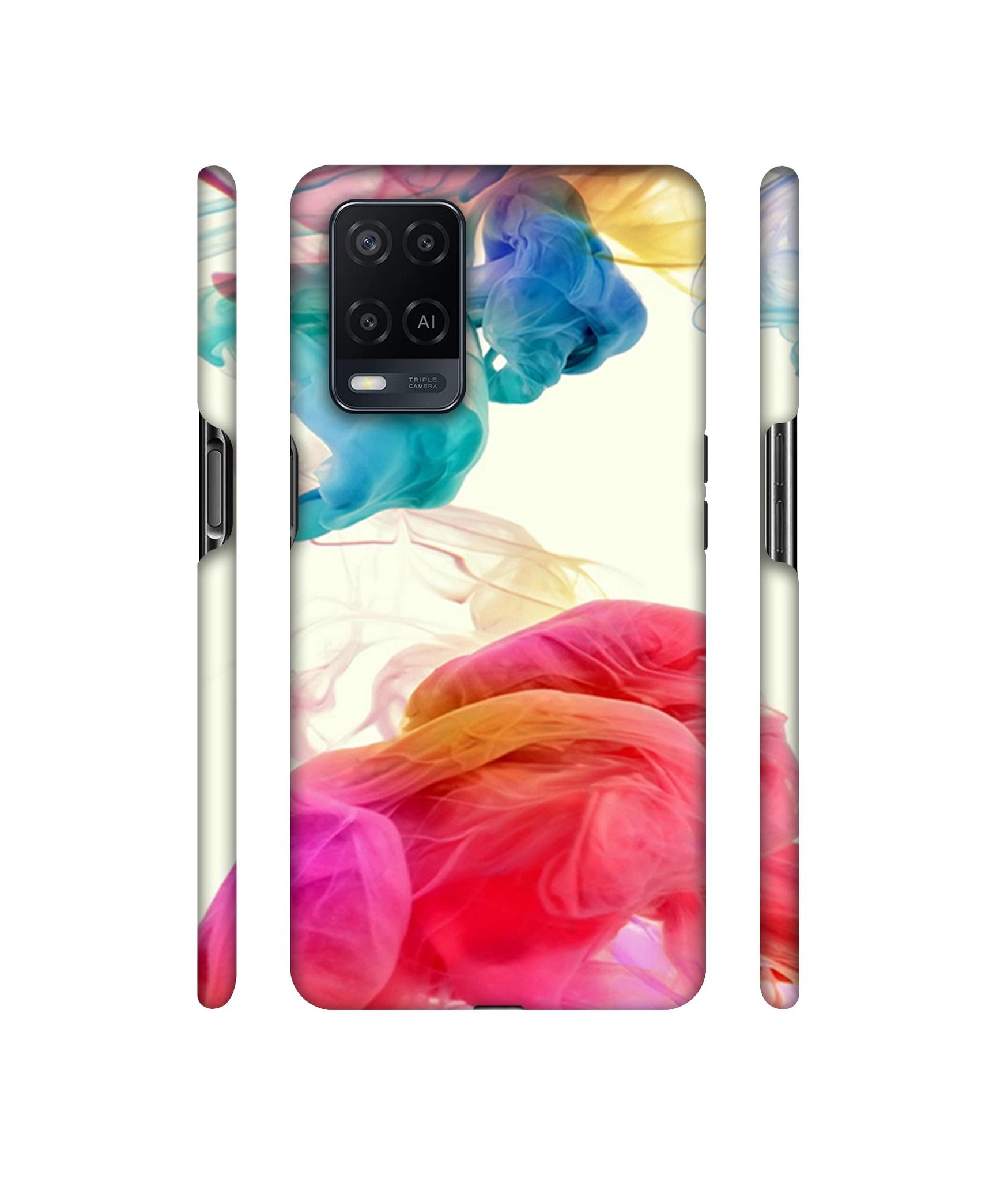 Colored Smoke Designer Hard Back Cover for Oppo A54 4G