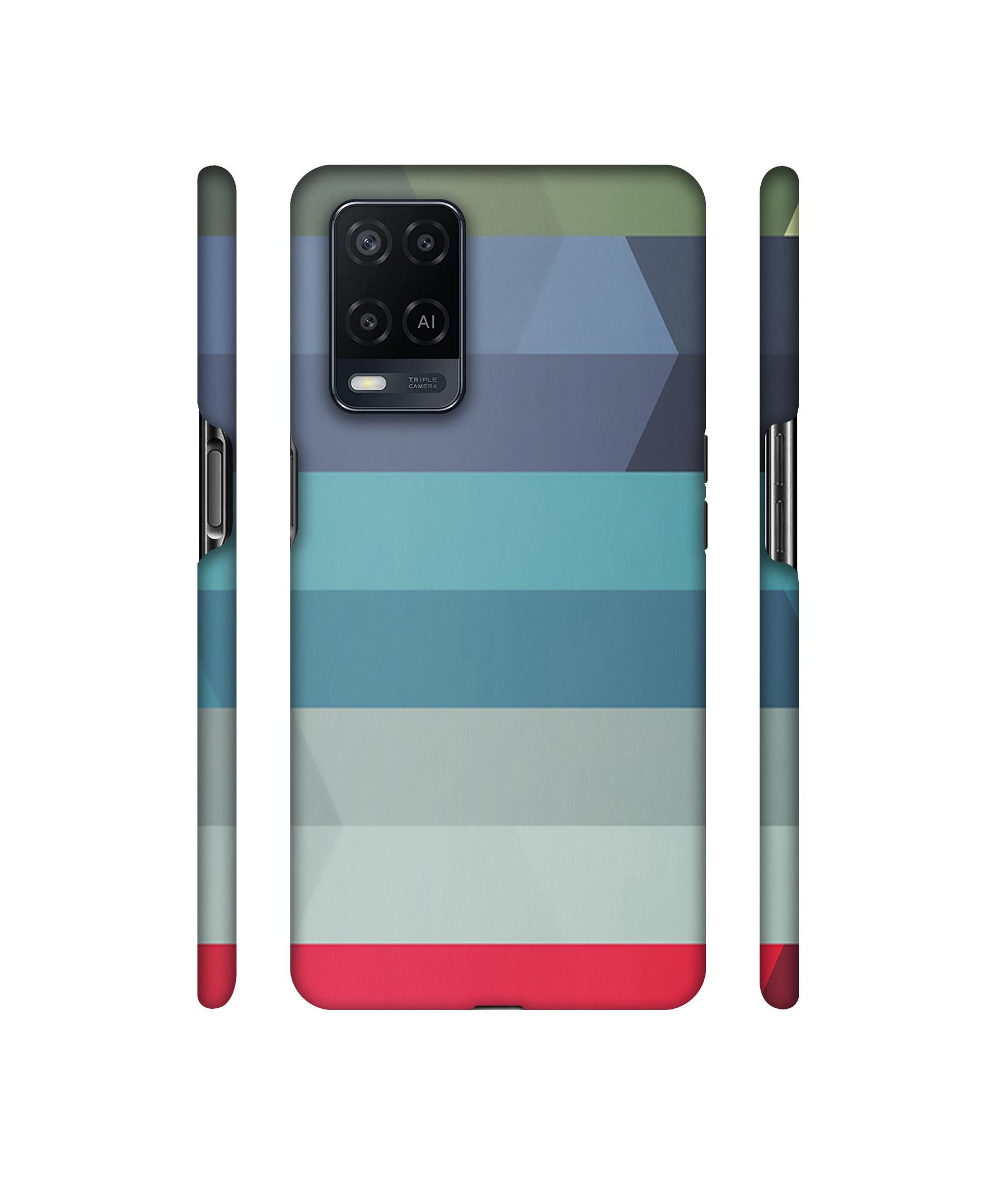 Colorful Lines Designer Hard Back Cover for Oppo A54 4G