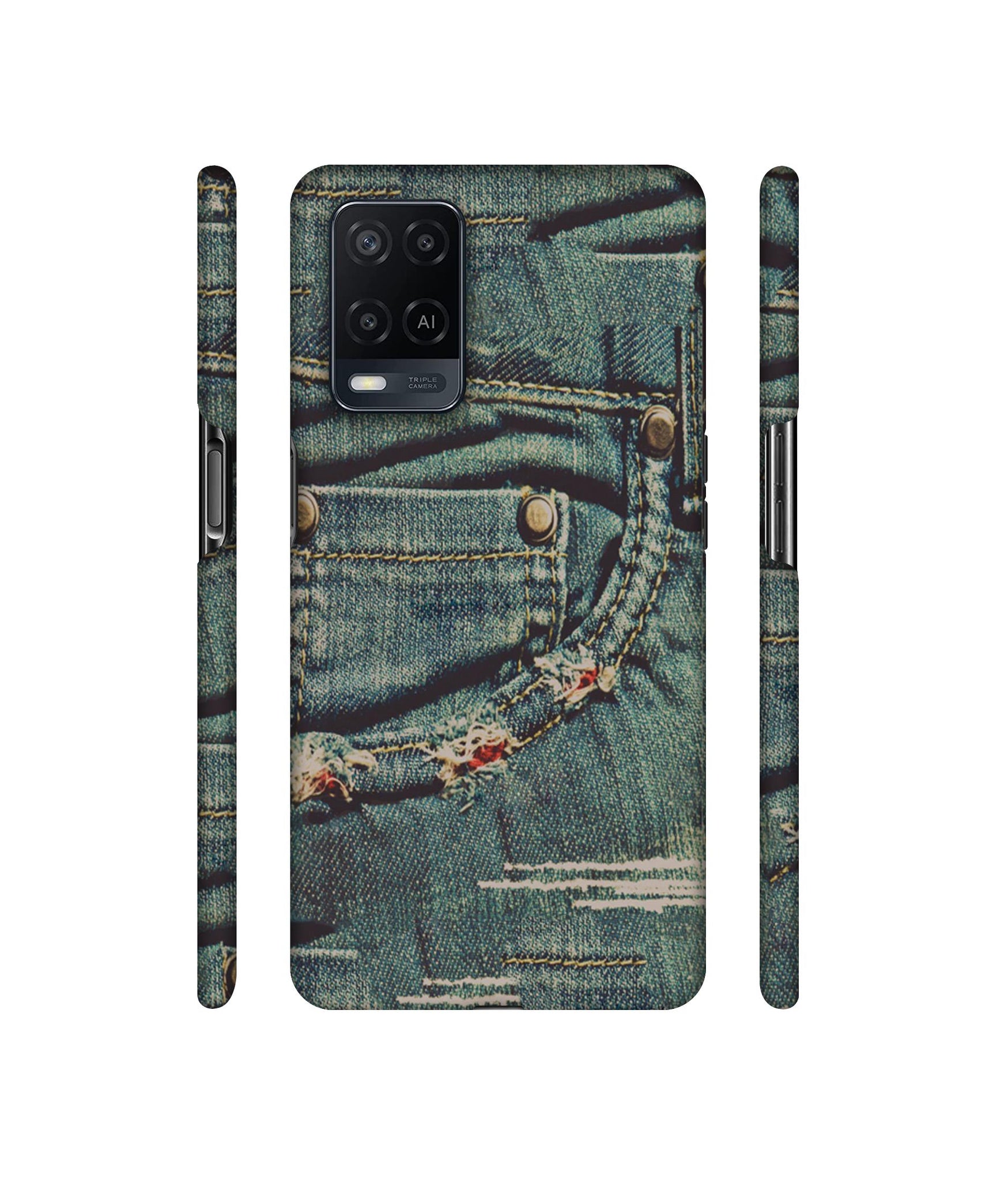 Jeans Designer Hard Back Cover for Oppo A54 4G