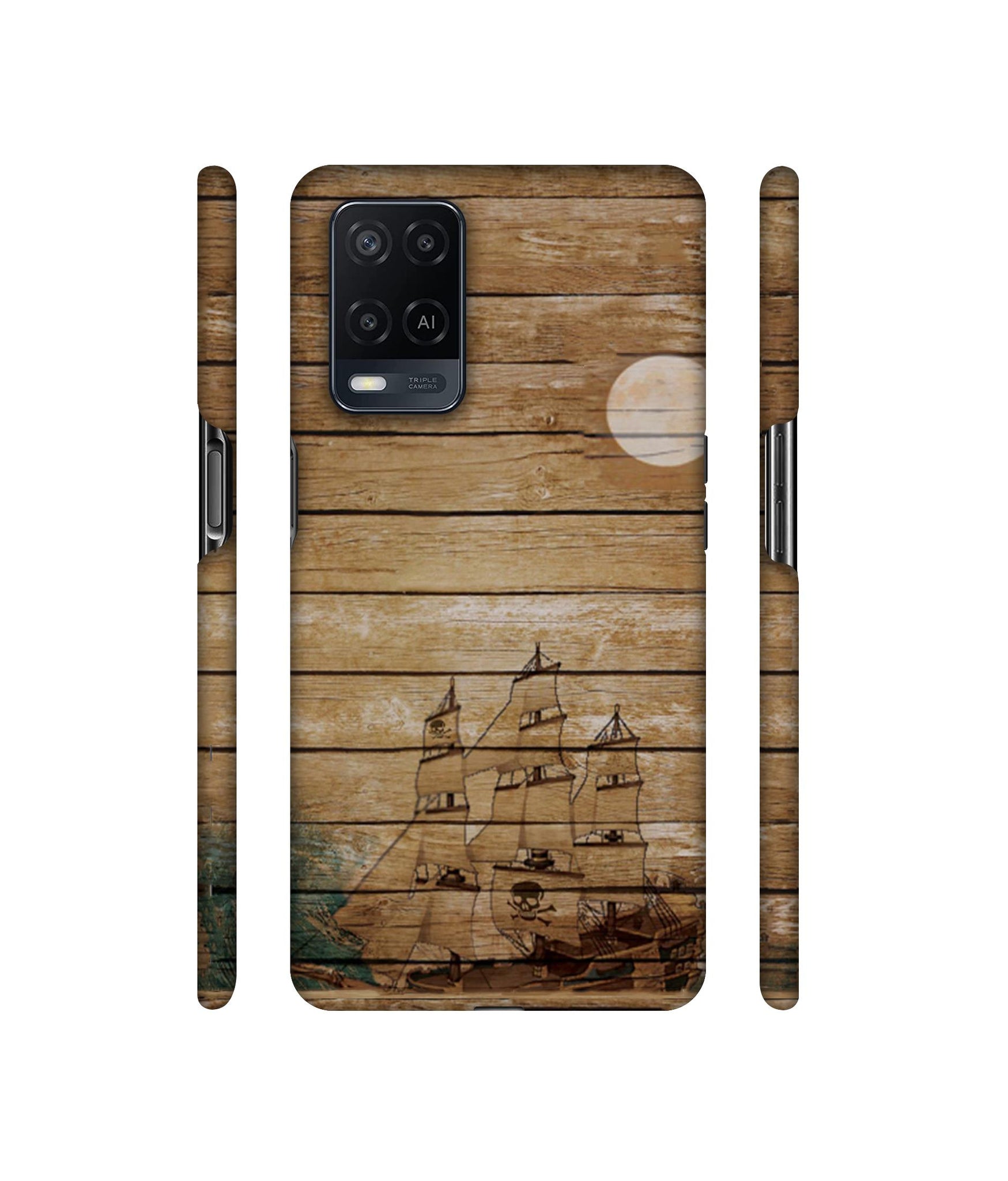 Wooden Pattern Designer Hard Back Cover for Oppo A54 4G