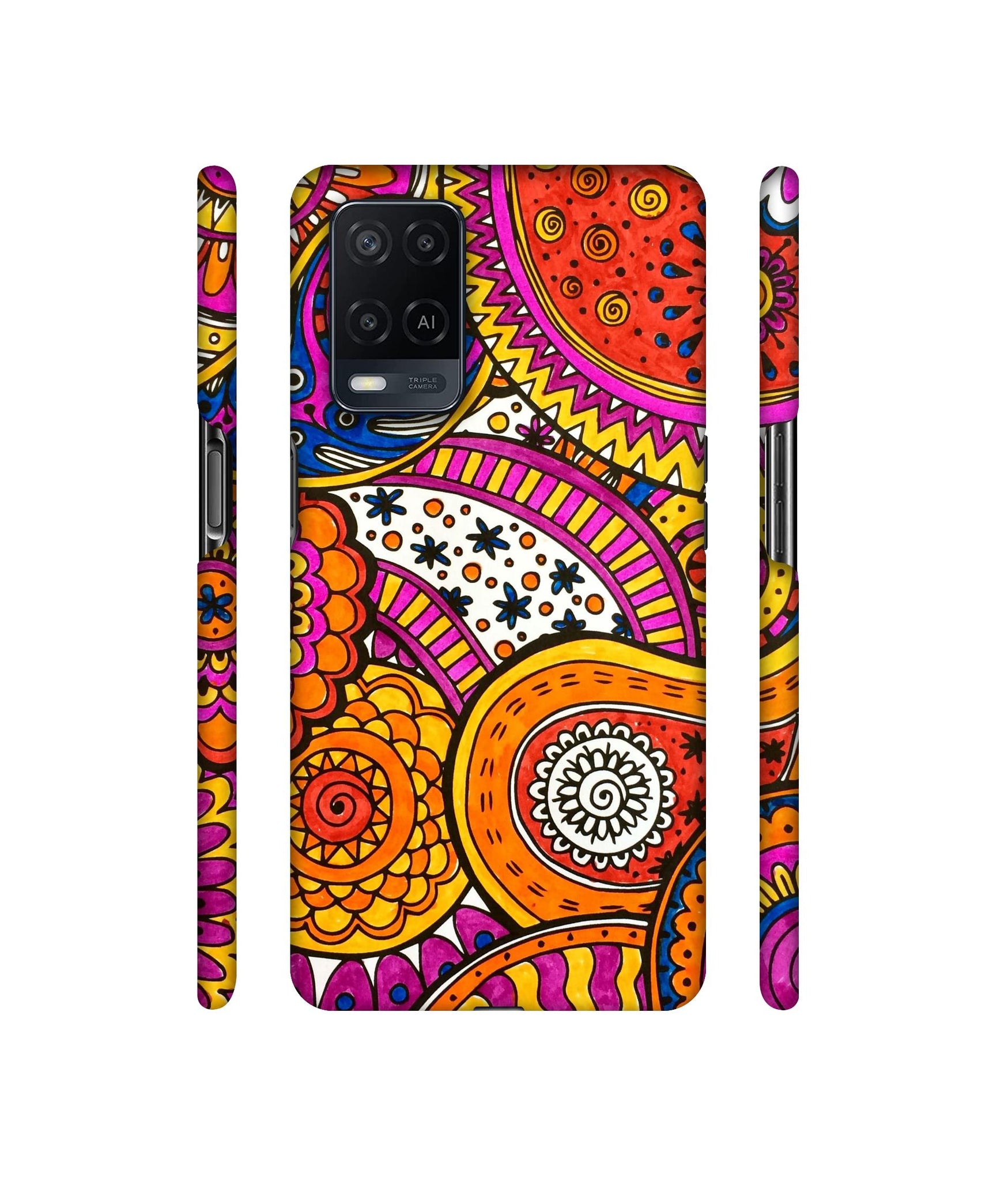 Rangoli Paisley Art Designer Hard Back Cover for Oppo A54 4G