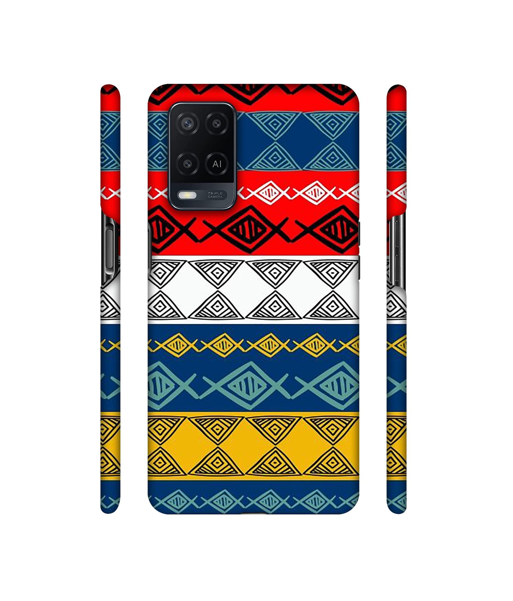 Colorful Hand Made Rangoli Art Designer Hard Back Cover for Oppo A54 4G
