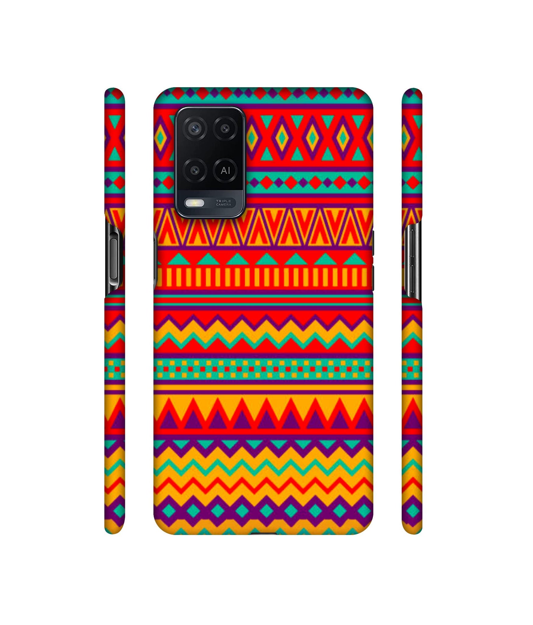 Multicolor Rangoli Art Designer Hard Back Cover for Oppo A54 4G