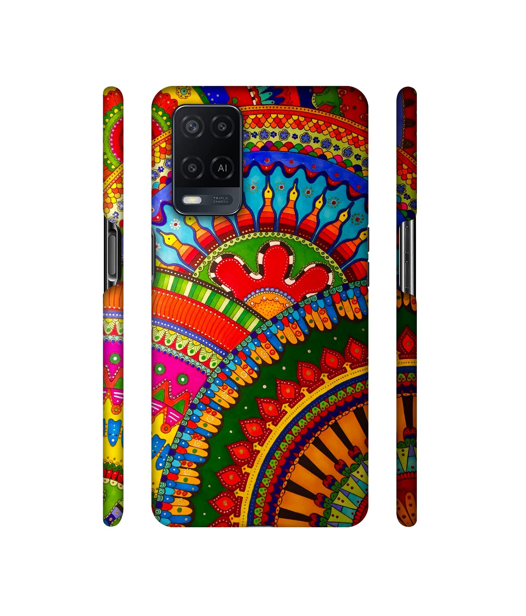 Rajasthani Rangoli Art Designer Hard Back Cover for Oppo A54 4G