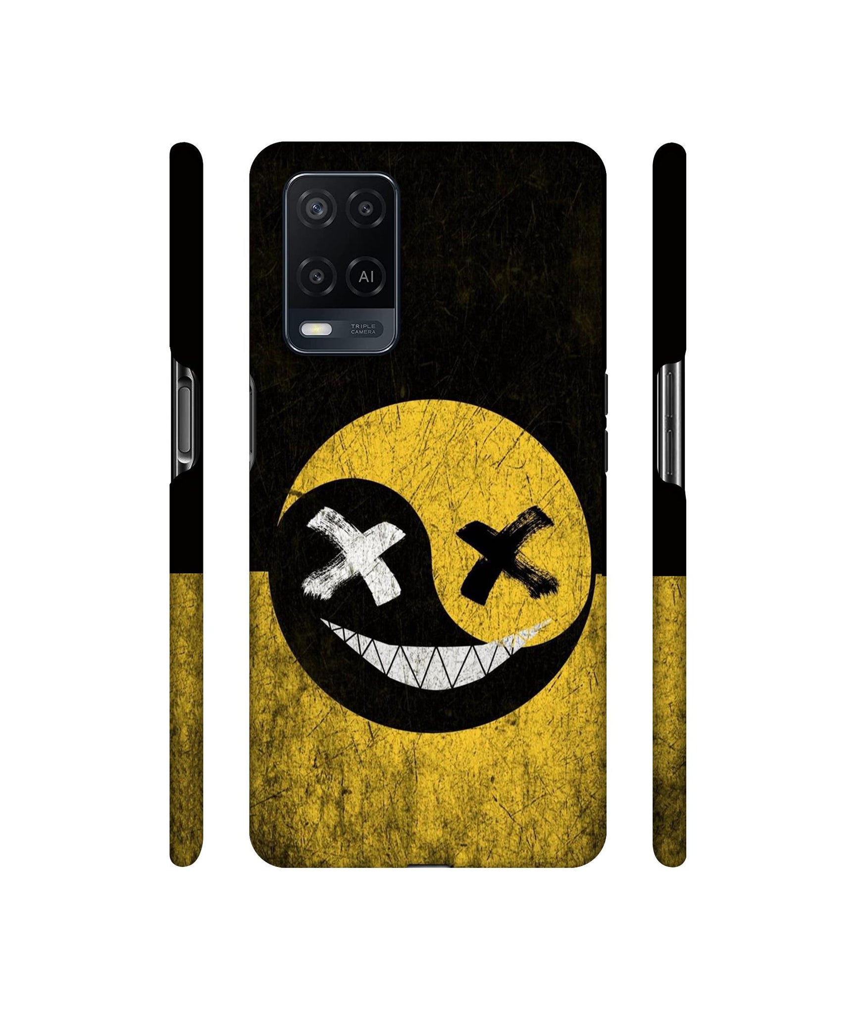 Double Face Smile Designer Hard Back Cover for Oppo A54 4G