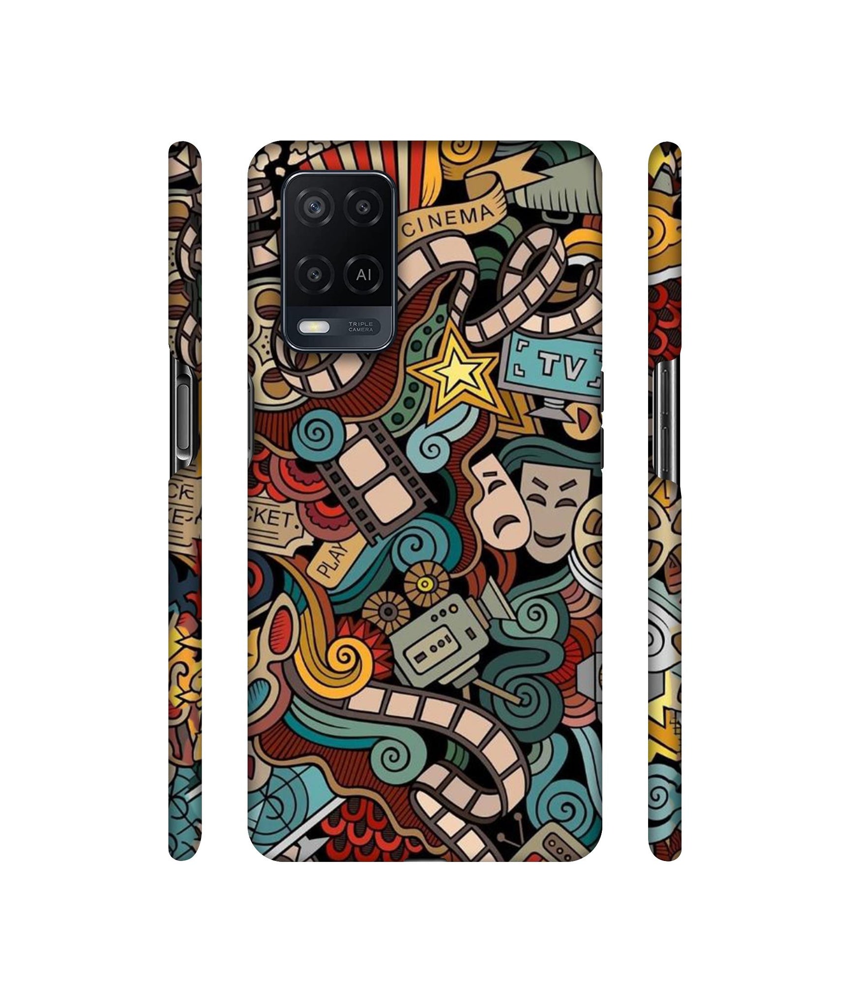 Movies Designer Hard Back Cover for Oppo A54 4G