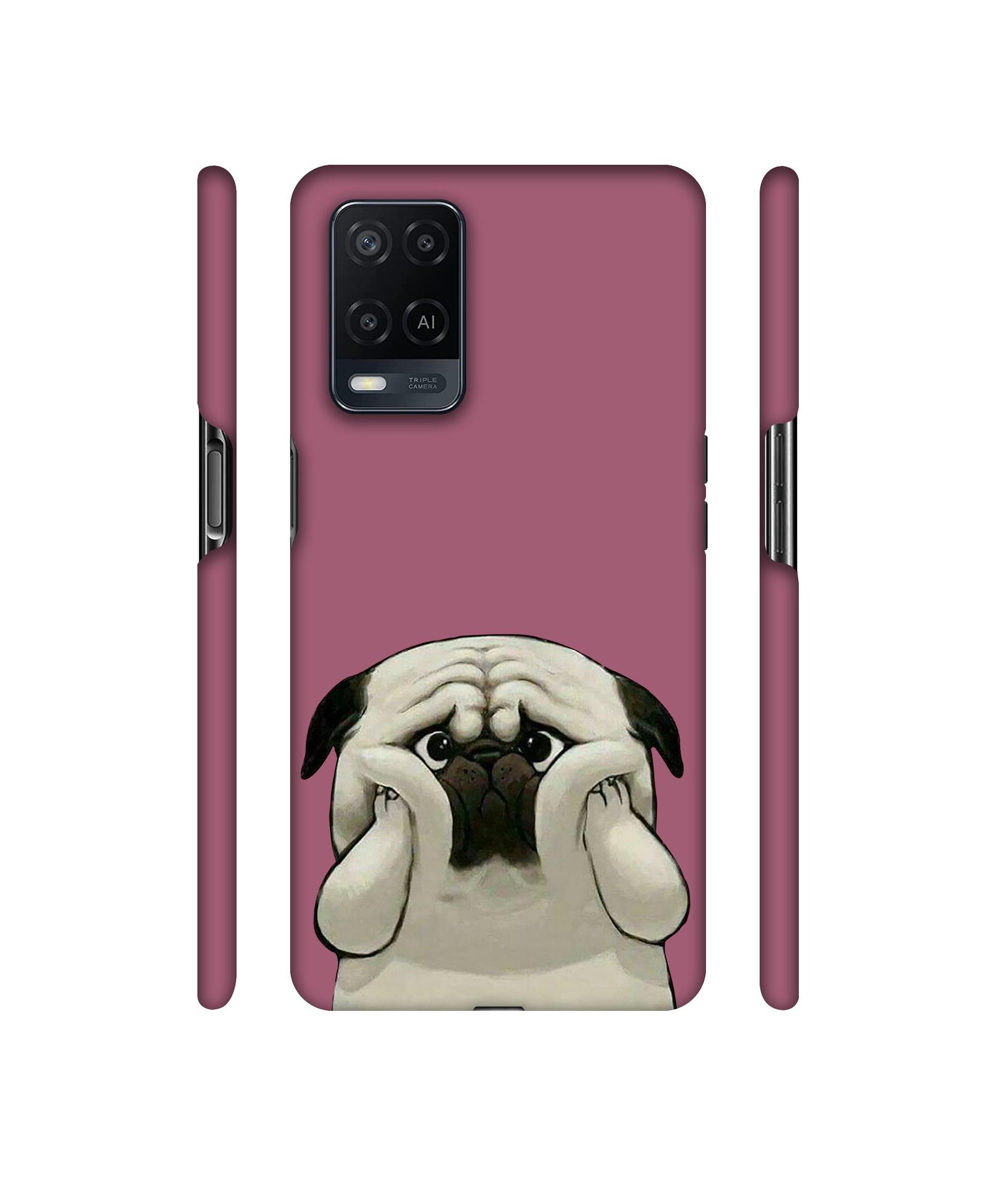 Pot Dog Purple Colour Designer Hard Back Cover for Oppo A54 4G