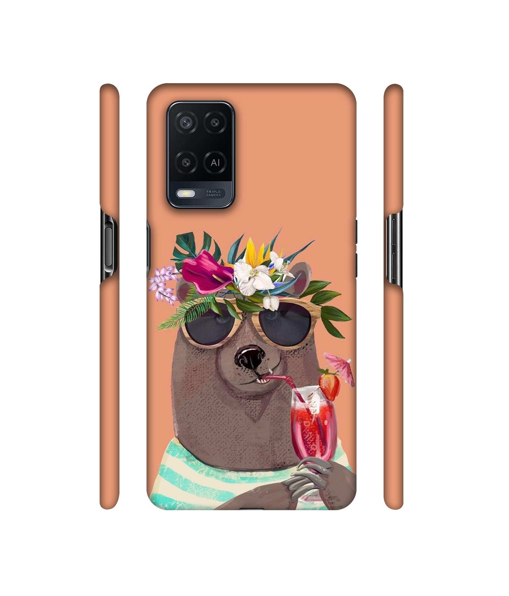 Summer Chill Beer Designer Hard Back Cover for Oppo A54 4G