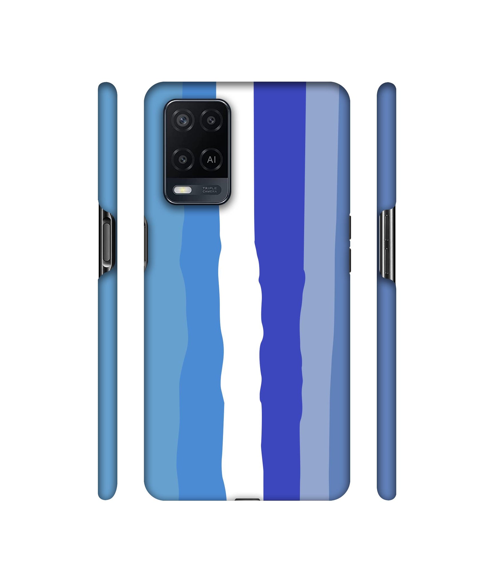 Blue Shade Rainbow Designer Hard Back Cover for Oppo A54 4G