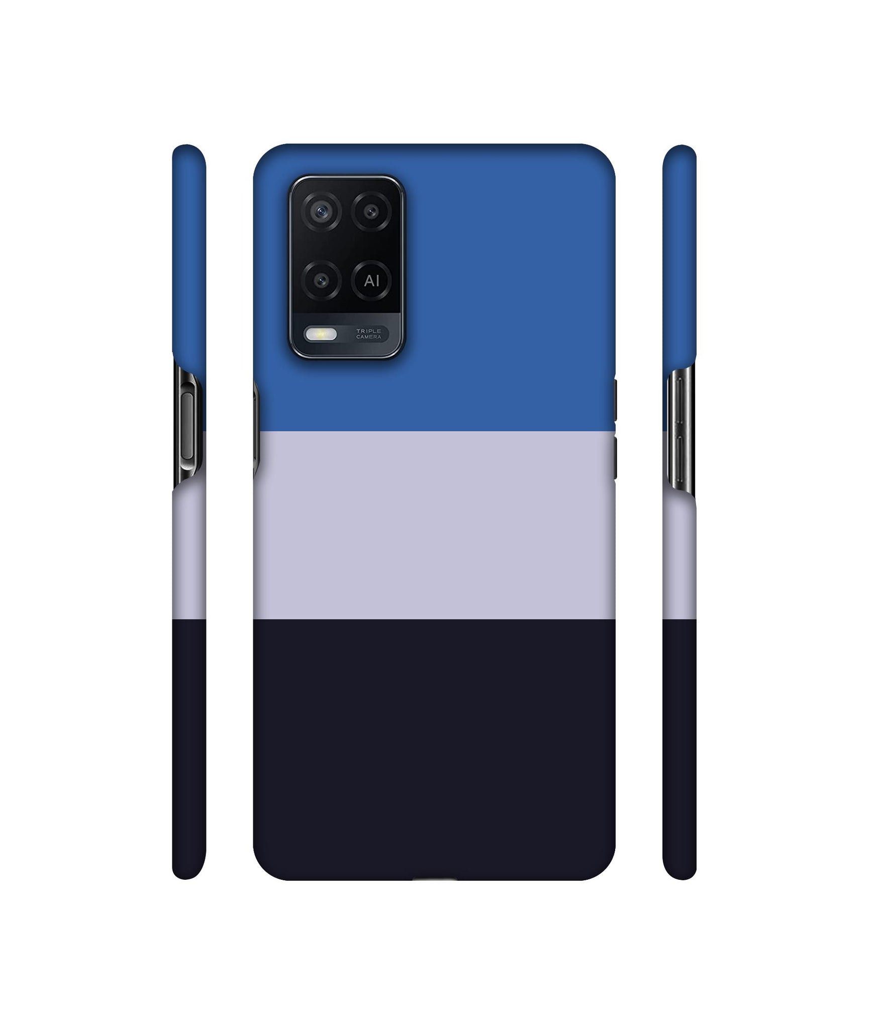 Three Colour Straps Designer Hard Back Cover for Oppo A54 4G