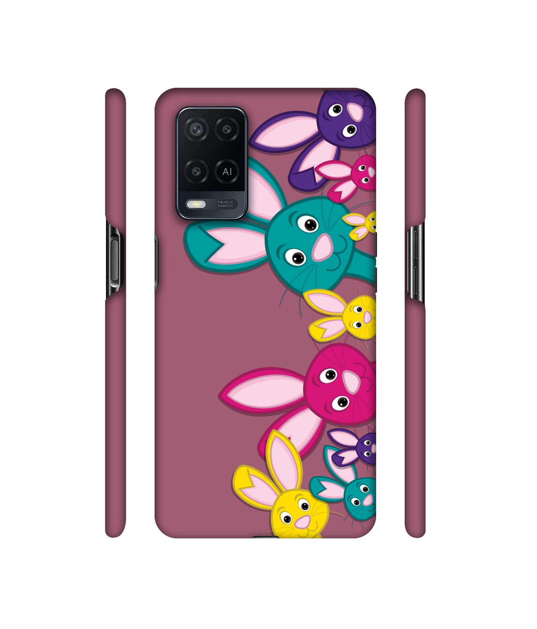 Rabbit Family1 Designer Hard Back Cover for Oppo A54 4G