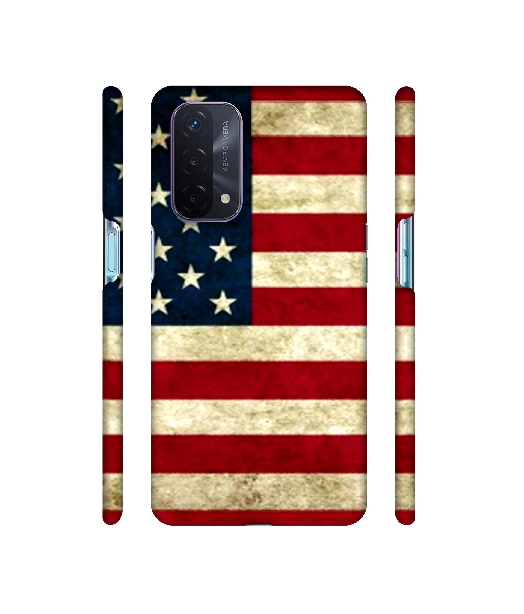 Multicoloured USA Flag Designer Hard Back Cover for Oppo A74 5G