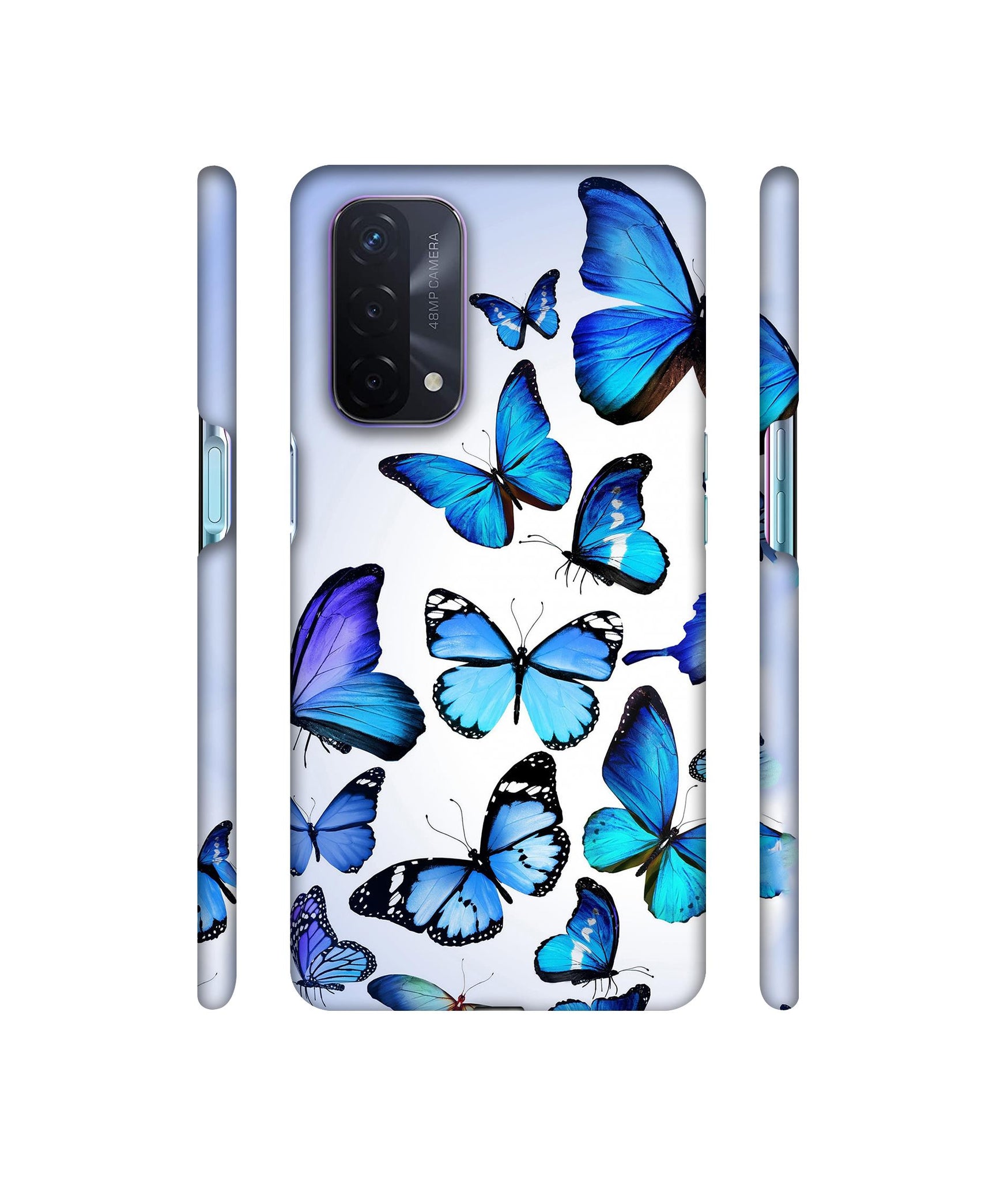 Colorful Flying Butterfly Designer Hard Back Cover for Oppo A74 5G