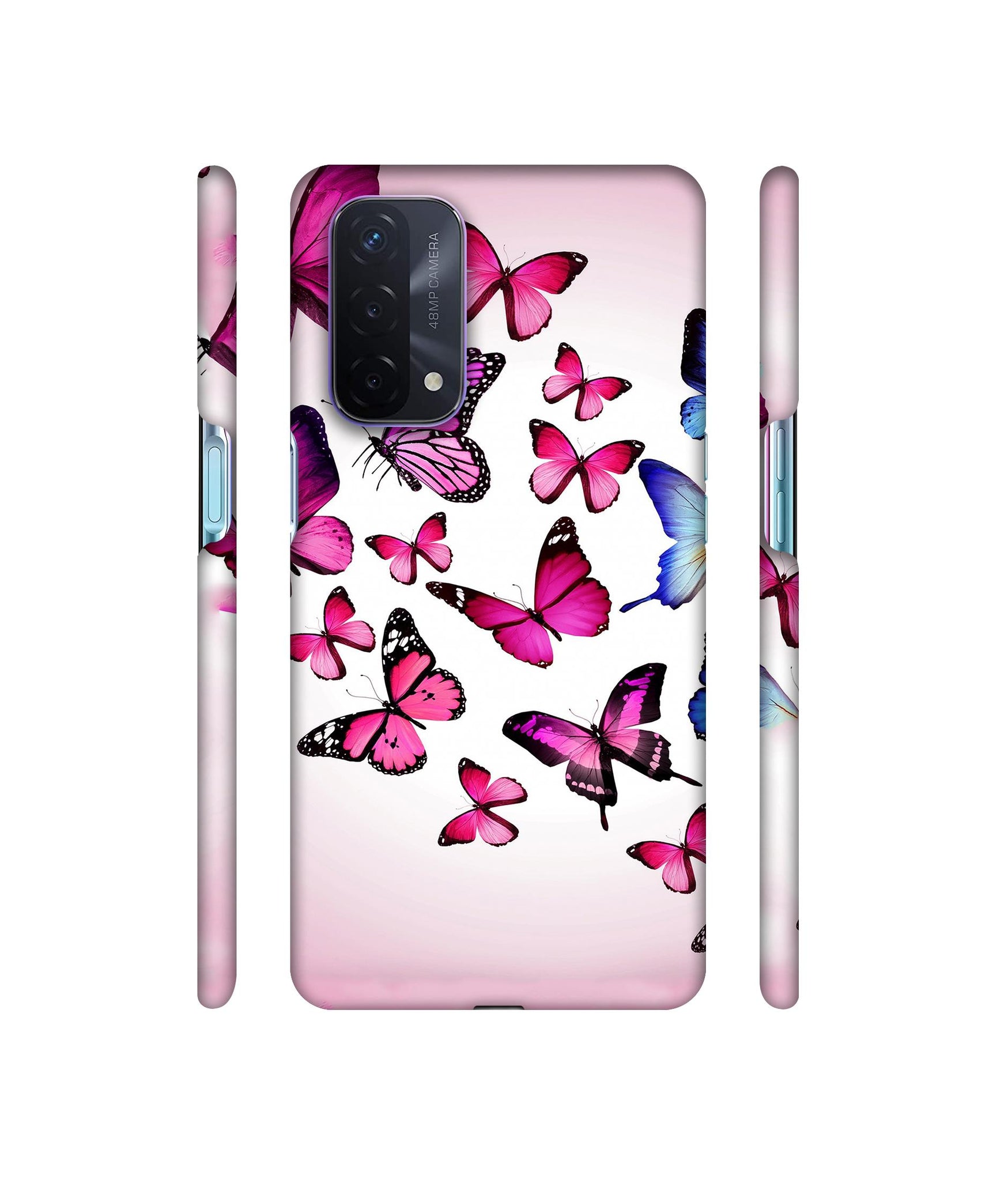 Flying Colorful Butterfly Designer Hard Back Cover for Oppo A74 5G