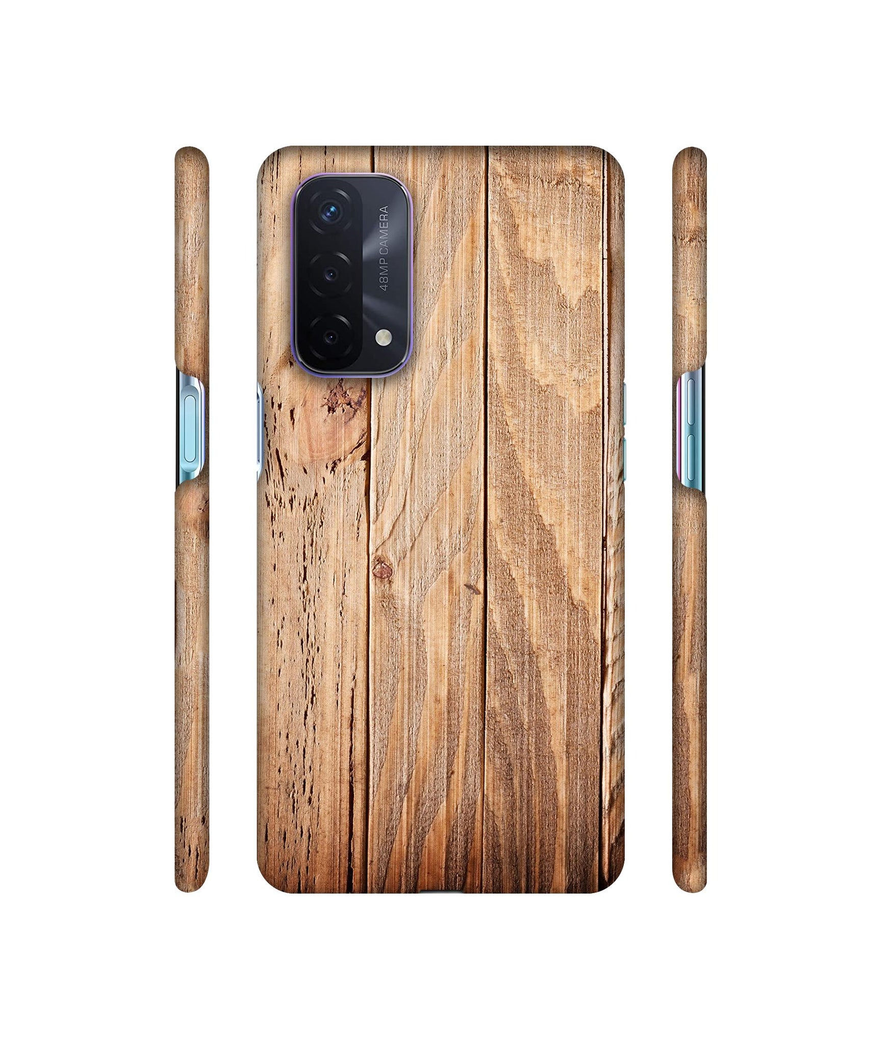Wooden Texture Designer Hard Back Cover for Oppo A74 5G