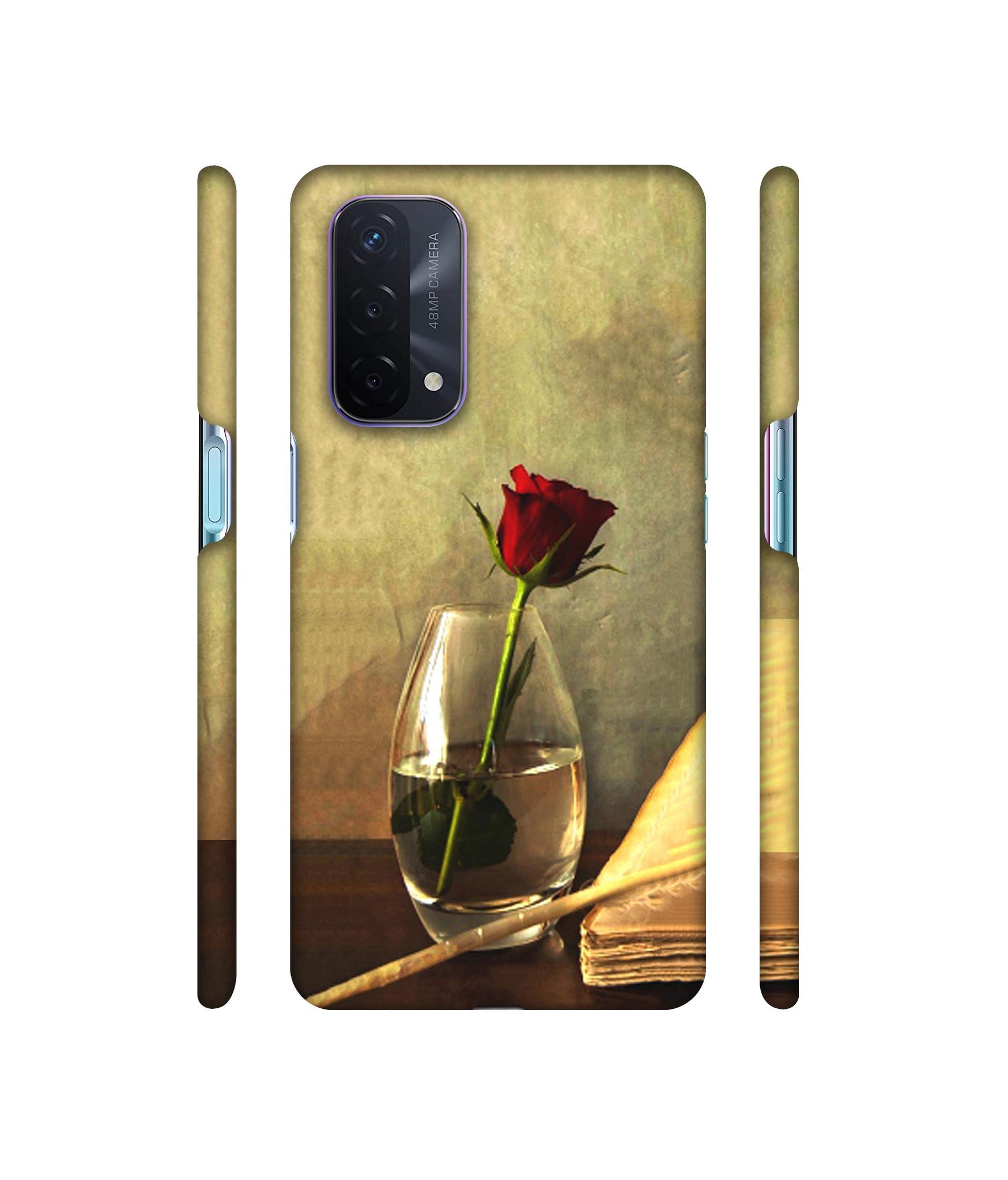 Red Rose in Glass Designer Hard Back Cover for Oppo A74 5G